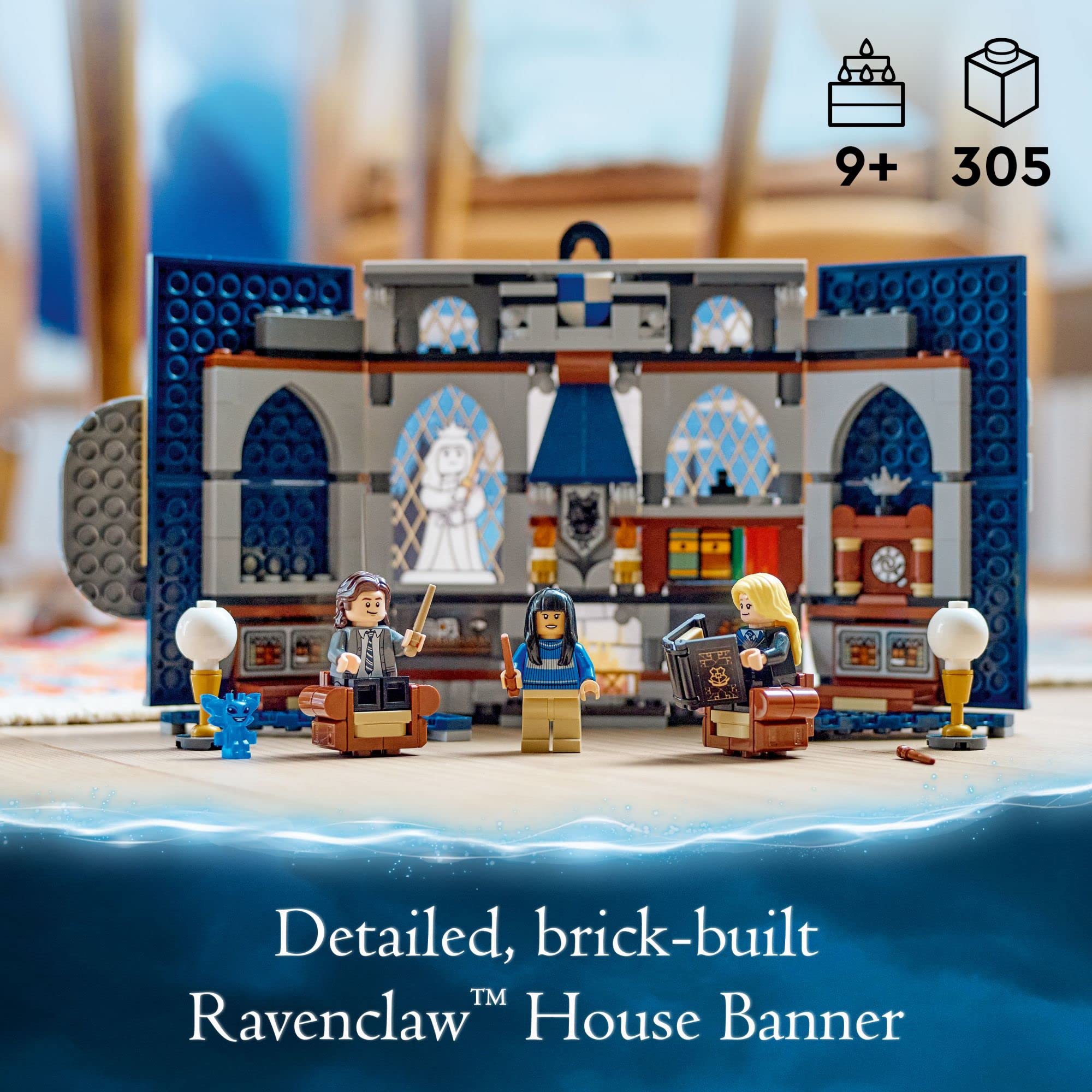 LEGO Harry Potter Ravenclaw House Banner Building Kit 76411 - 3D Wall Decoration for Hogwarts Common Room with Luna Lovegood Minifigure & Wands | Perfect Gift for Kids, Boys & Girls | Great for Harry Potter Themed Rooms, Birthday Presents & Collectors