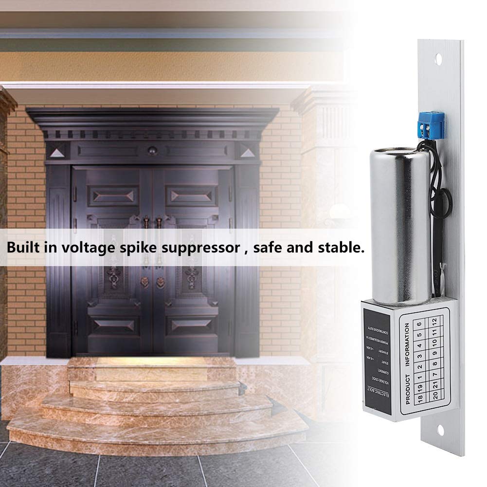 12V Electric Drop Bolt Door Lock - Smart Home Security System with Induction Access Control for Houses, Offices & Apartments (Indoor/Outdoor Use)