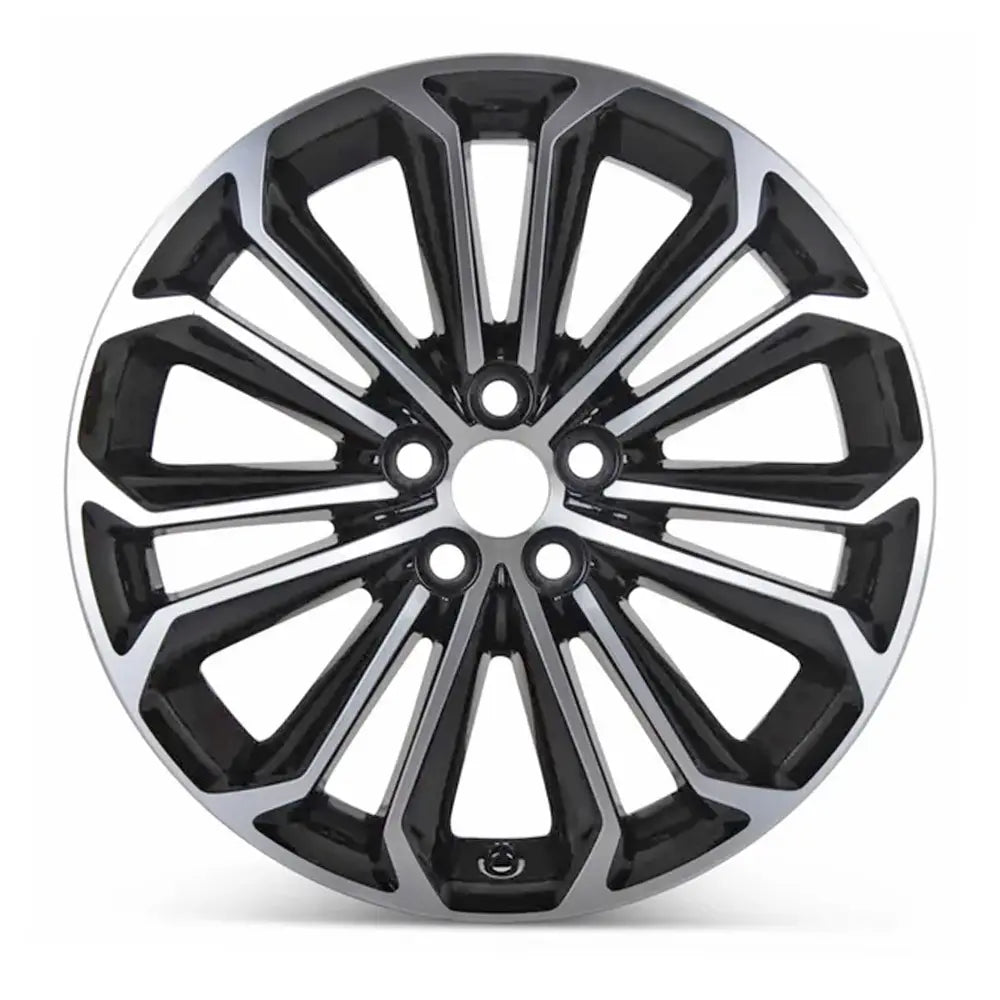 17 Inch Toyota Corolla Wheel Replacement - Machined Black Replica Rim 75152 | Durable Alloy Wheels for Sedan Cars | Perfect for Road Trips & Daily Commuting