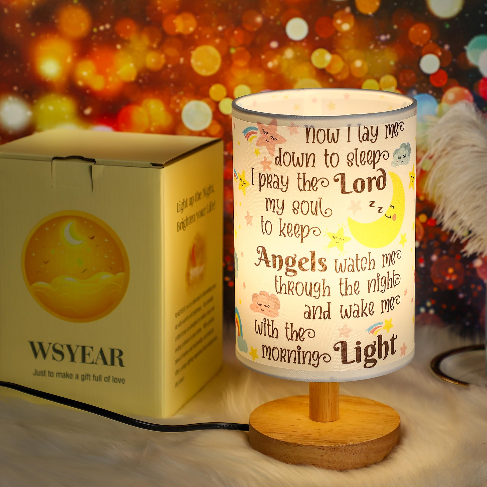 WSYEAR Baptism Gifts for Baby Girls & Boys - Personalized Christening Gifts & Nursery Night Light with 'Now I Lay Me Down to Sleep' Prayer - Perfect for Baby Showers, Christenings & Nursery Decor