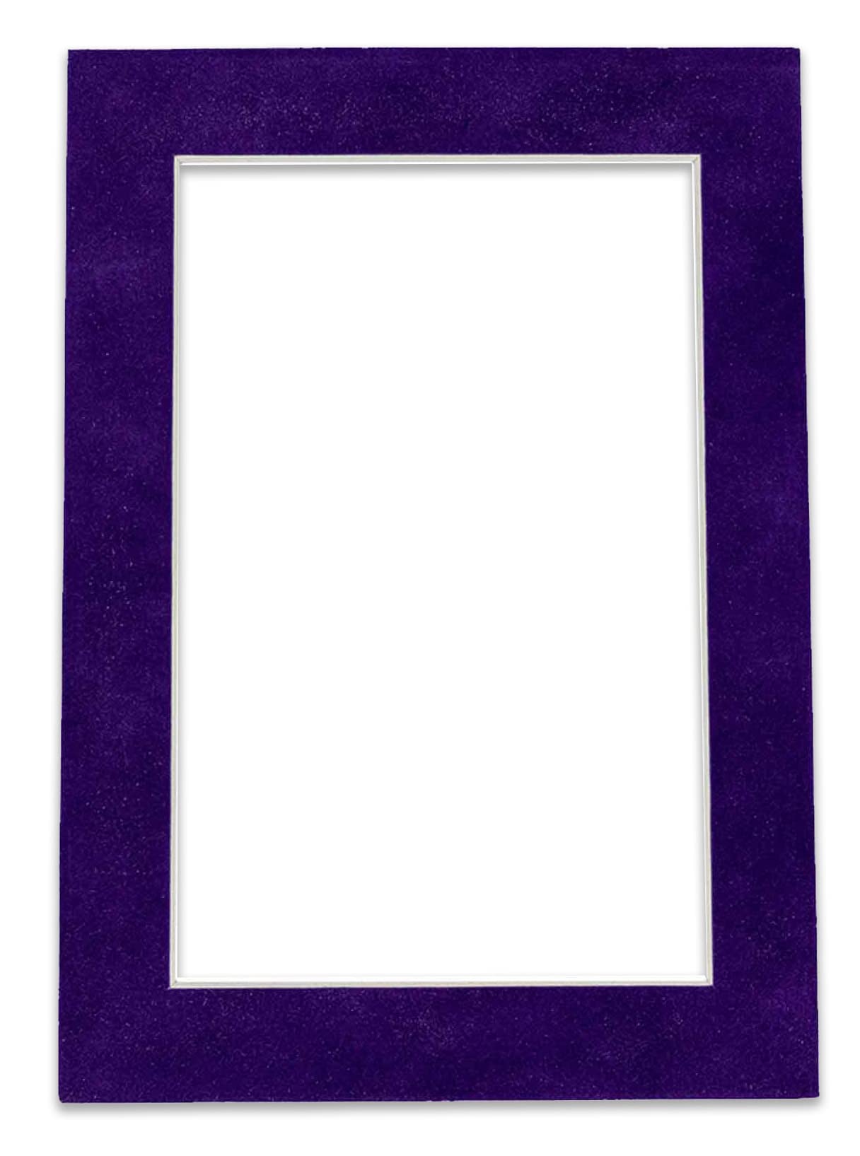 24x36 Acid-Free Purple Crocus Suede Precut Matboard - Bevel Cut for 8x10 Photos with Backing Board | 4-Ply Thickness | Includes Crystal Clear Self-Seal Photo Mat Bag | Perfect for Picture Framing, Art Displays & Home Décor