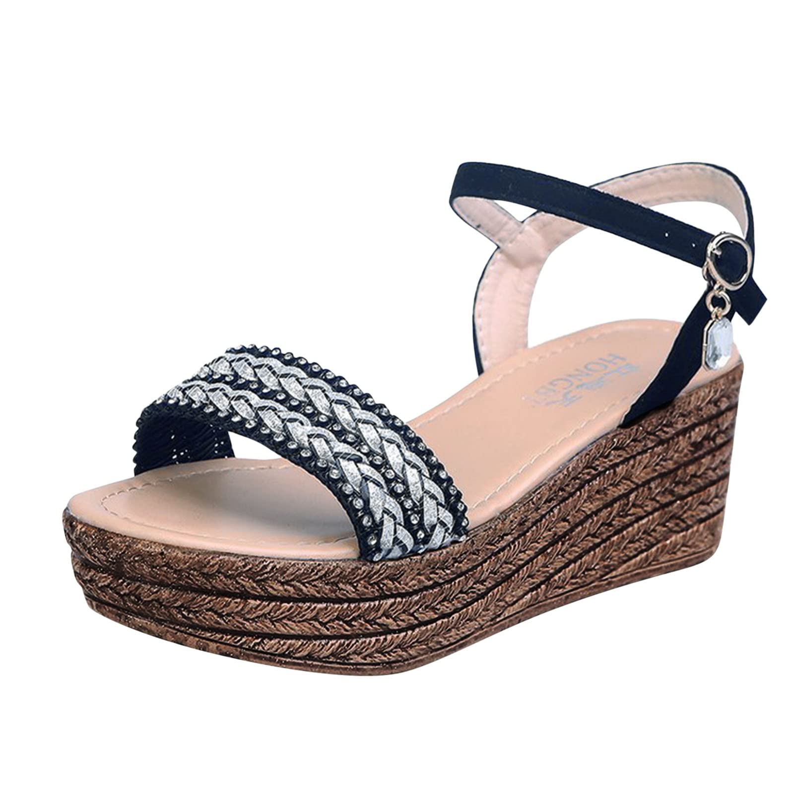 Women's Summer Wedge Sandals - Dressy High Heel Roman Platform Sandals with Buckle for Casual & Spring Outfits | Perfect for Beach, Vacation, and Everyday Wear
