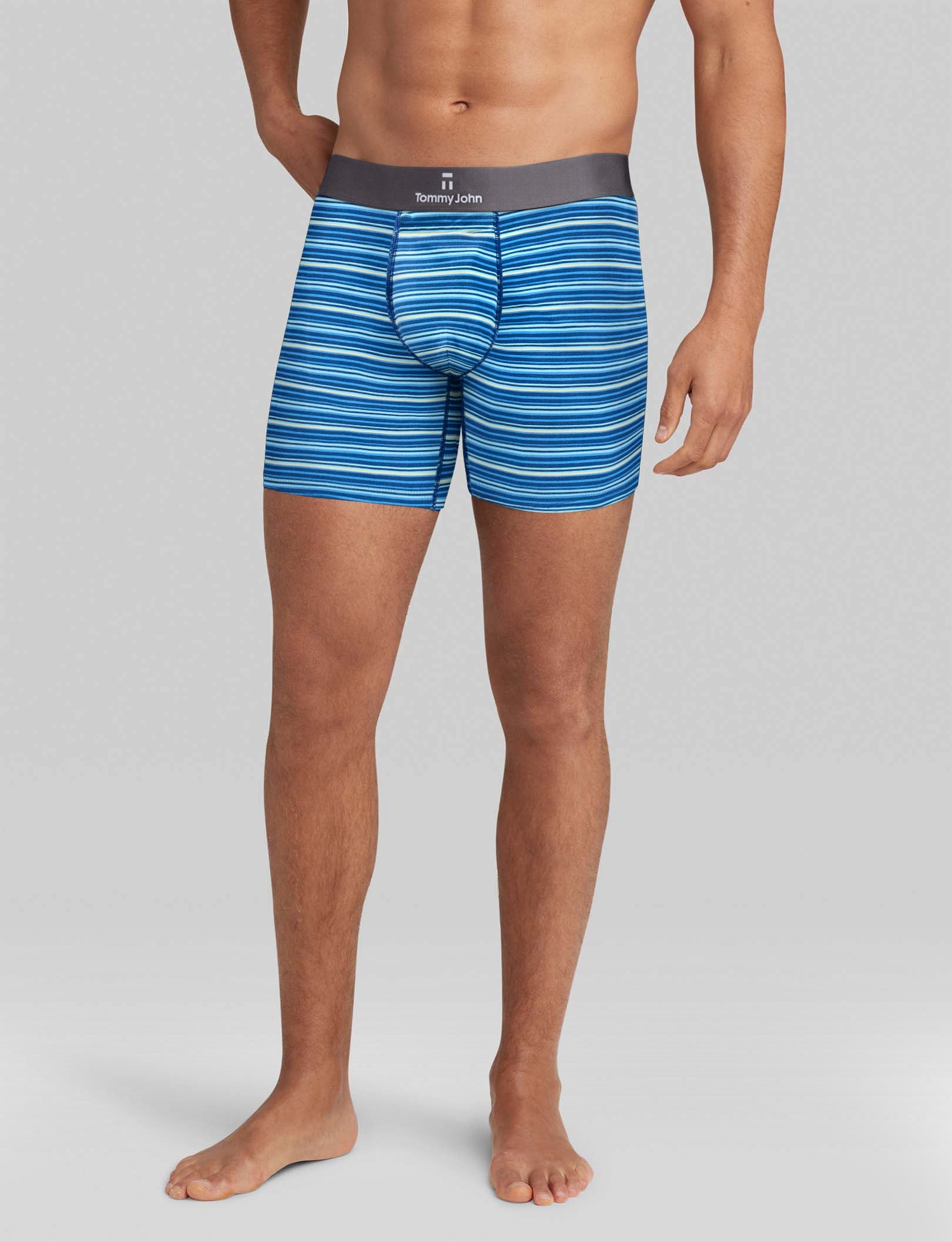 Breathable Second Skin Mid-Length Boxer Briefs - 6 Pack of Ultra Soft Men's Underwear for All-Day Comfort | Perfect for Workouts, Travel & Everyday Wear