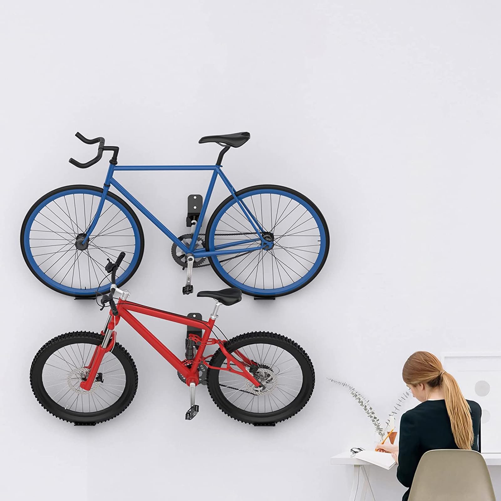 TOPIND Heavy Duty Bike Pedal Wall Mount Hanger - 3 Pack Vertical Bike Storage Hooks with Rubber Pads for Garage, Home & Outdoor Use | Secure Bicycle Rack for Wall Mounting & Space Saving Organization