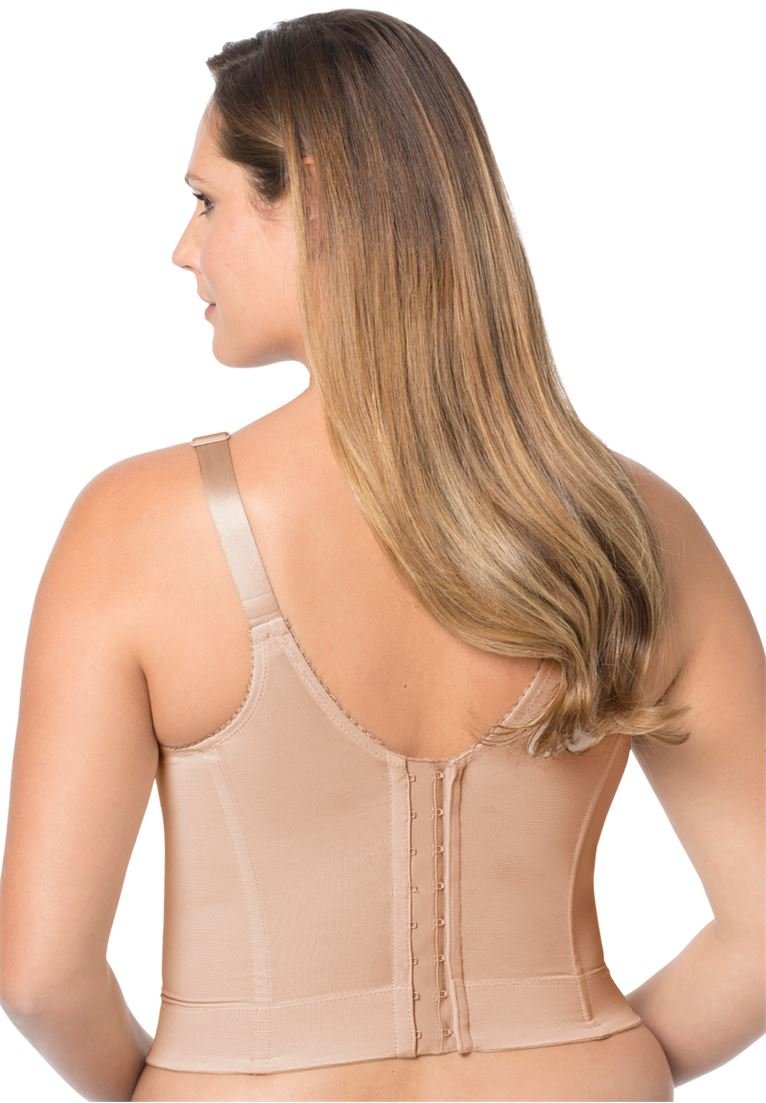 Elila Women's Longline Bra - Comfortable Full Coverage Underwire Bra for Plus Size - Perfect for Everyday Wear, Workouts, and Lounge