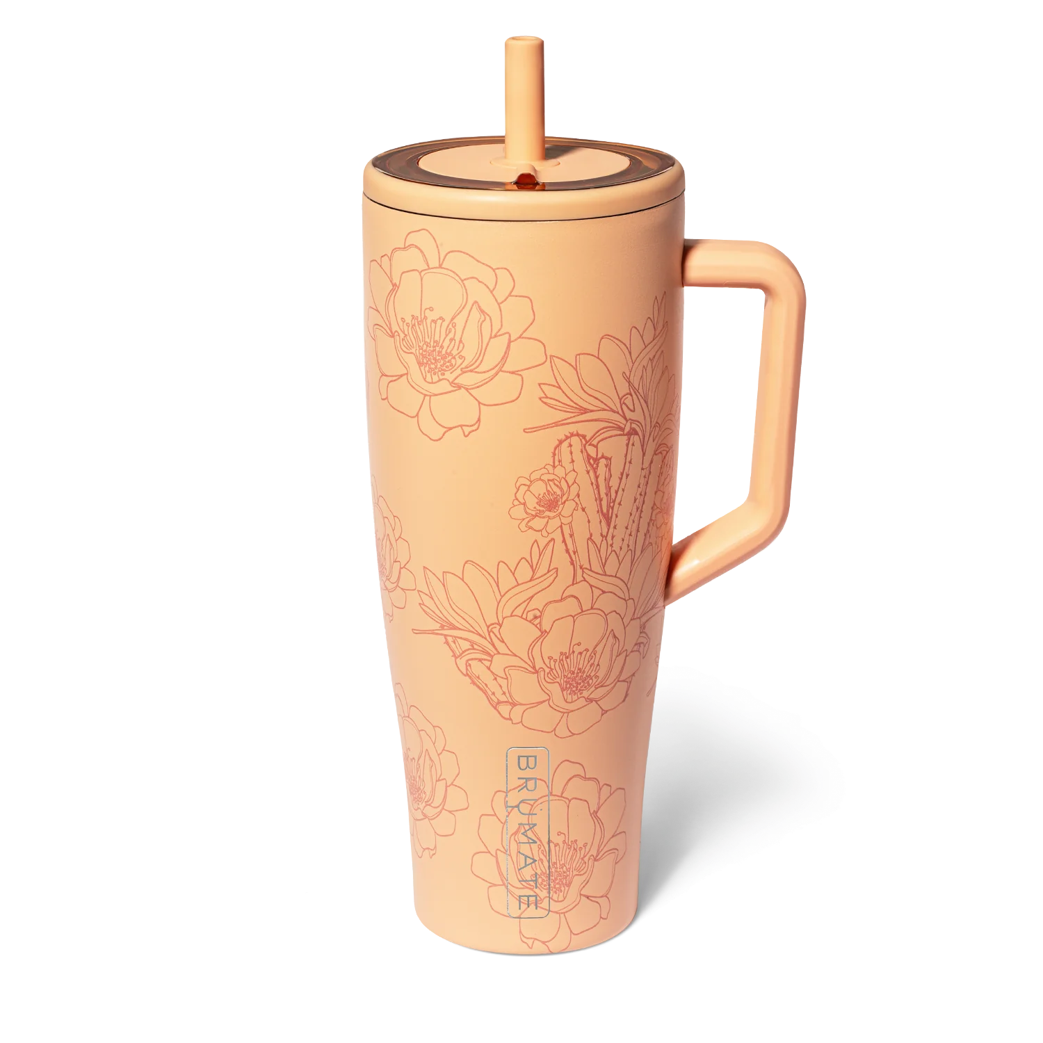 Brumate Era 40 oz Insulated Straw Tumbler with Lid - Cactus Flower Design | Leakproof Stainless Steel Travel Mug for Hot & Cold Drinks | Perfect for Office, Gym, Hiking and Outdoor Activities