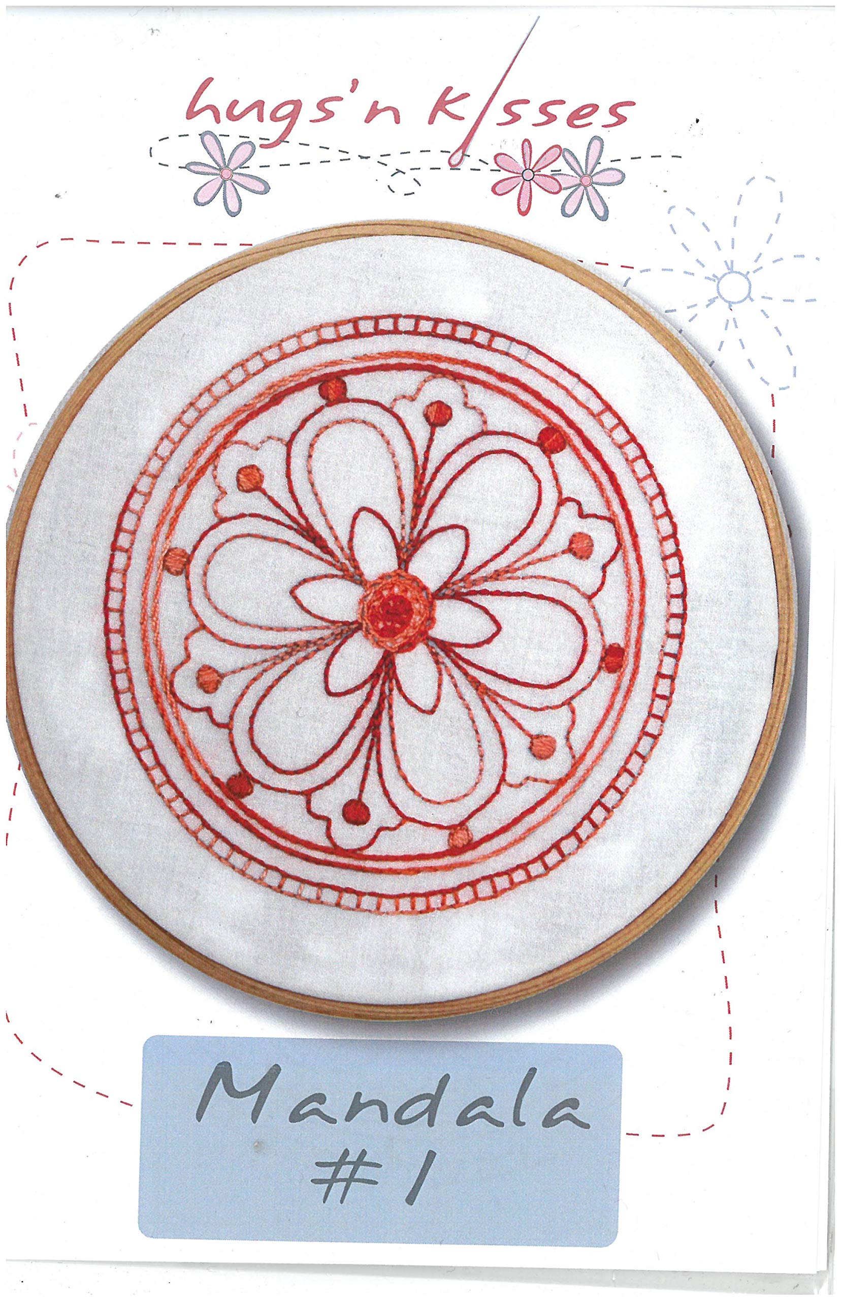 Mandala #1 Iron-on and Stitch Pattern - Hugs & Kisses Design for DIY Embroidery, Quilting, and Fabric Crafts | Perfect for Home Decor, Wall Art, and Personalized Gifts