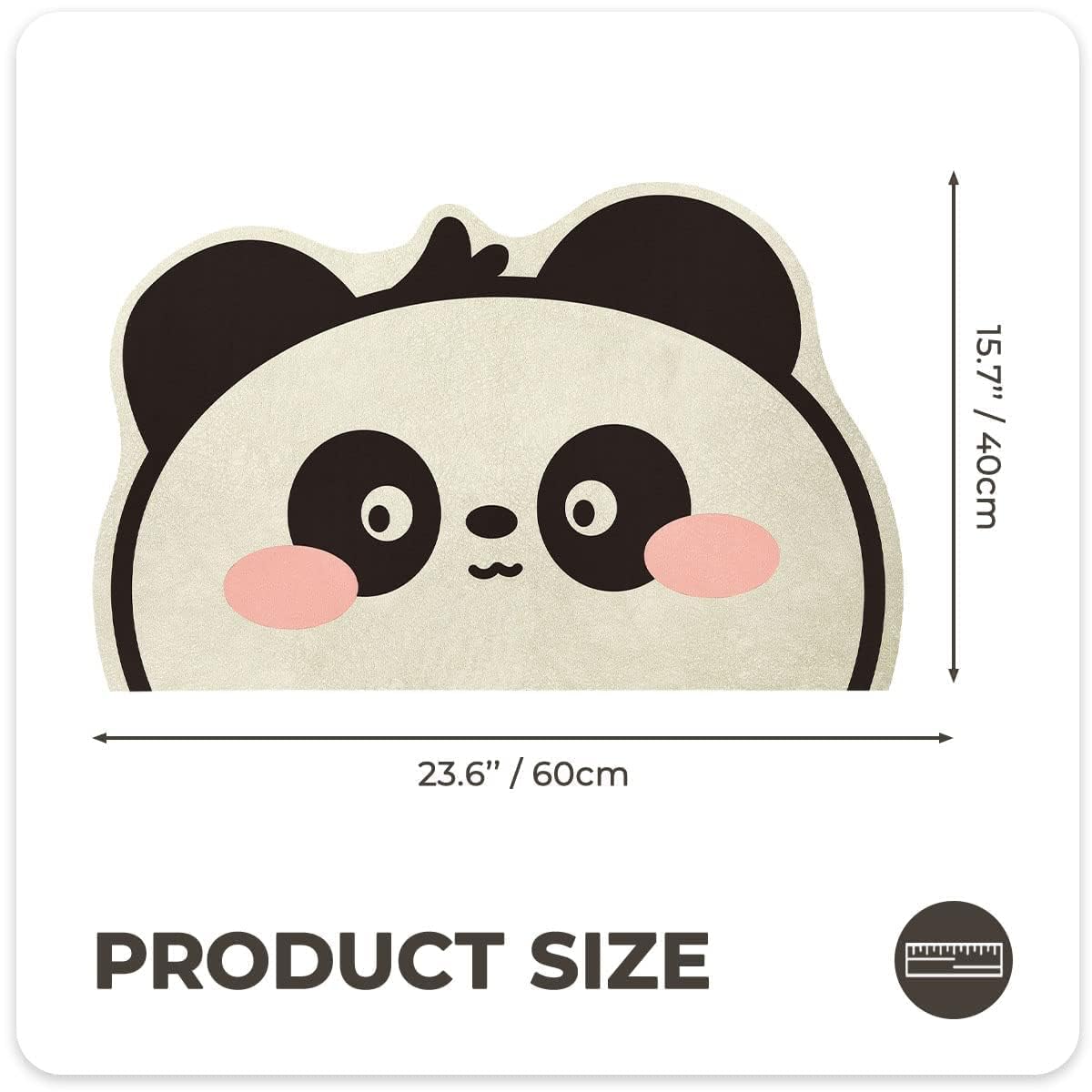 Super Absorbent Bathroom Rug - Cute Panda Non-Slip Bath Mat, Ultra Soft Foam Bathroom Carpet for Shower & Kitchen, 15.7