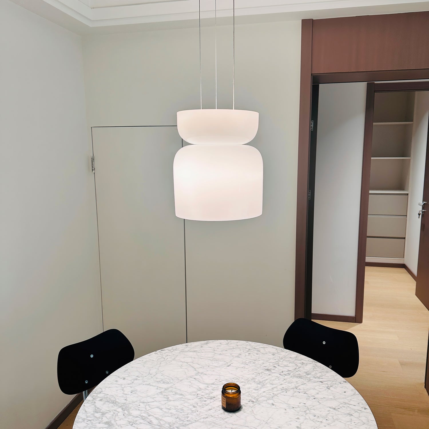 Modern Alba LED Glass Pendant Light - Dimmable Hanging Fixture for Kitchen Island, Dining Room & Bedroom Lighting | Energy Efficient & Stylish Home Decor