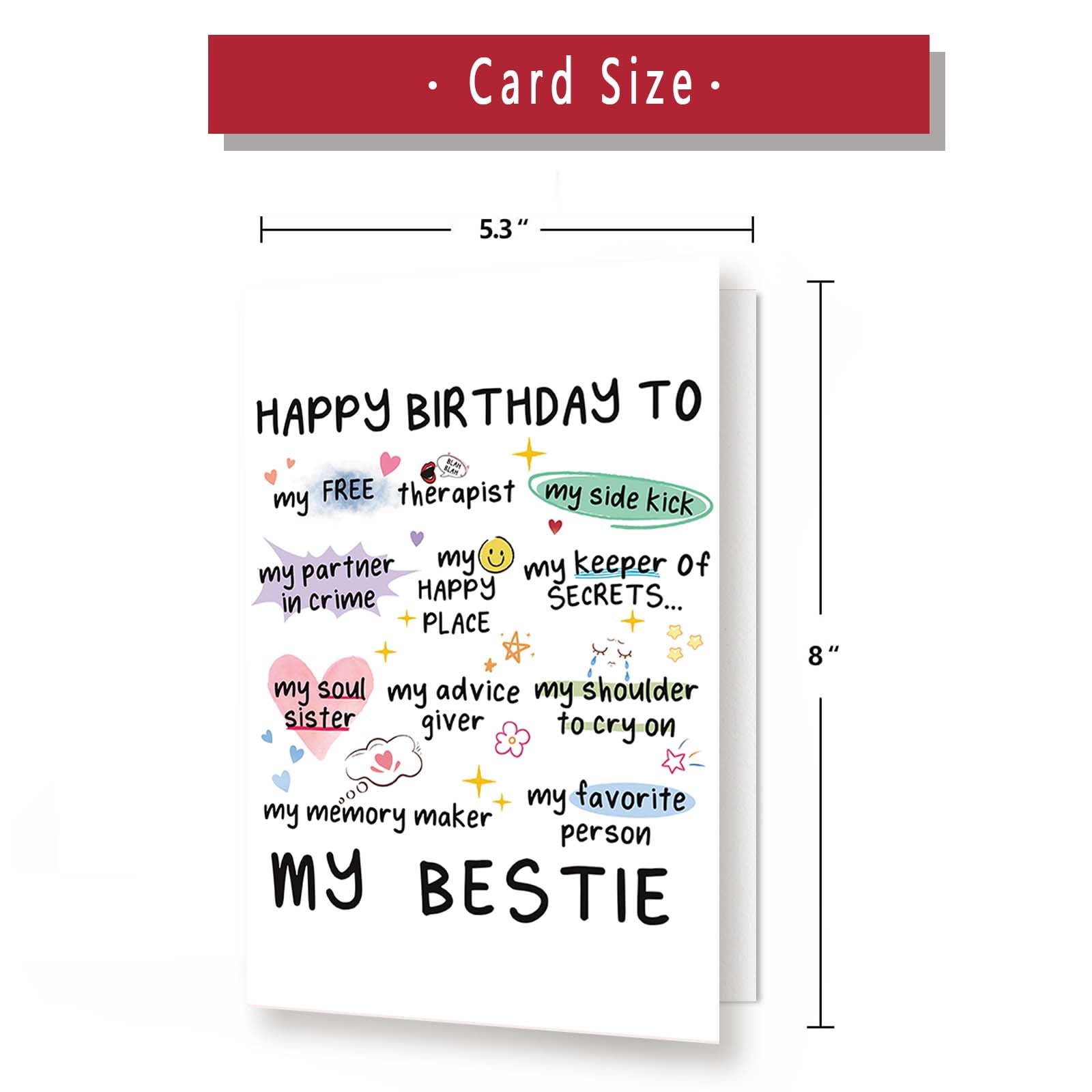 Funny Birthday Card for Women - Sister & Bestie Gift, Unique Friendship Greeting Card, Best Friend Birthday Card, Perfect for Niece, Office, or Party Celebrations