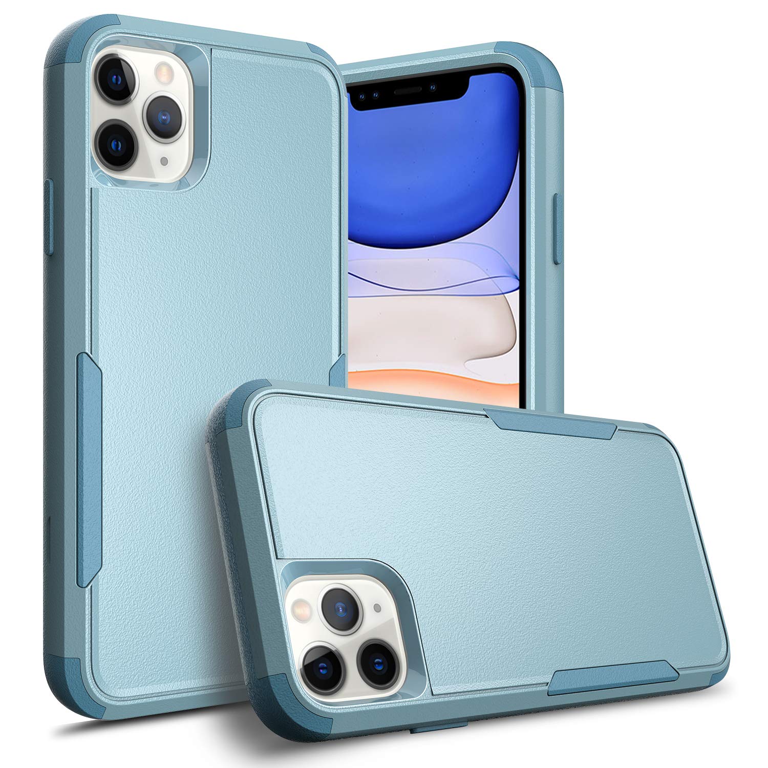 Shockproof Heavy Duty Armor Case for iPhone 12 Pro Max - 3-Layer Protective Rugged Cover [Teal & Teal] | Cute Women's Design | Perfect for Outdoor Adventures & Daily Protection