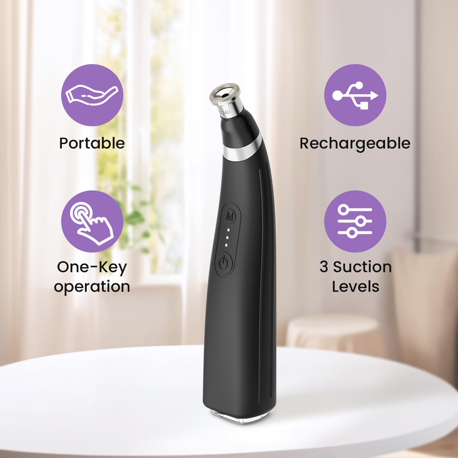 Professional 3-in-1 Microdermabrasion Machine - Portable Facial Exfoliator for Skin Rejuvenation, Blackhead & Acne Treatment - Perfect for Home Spa & Salon Use