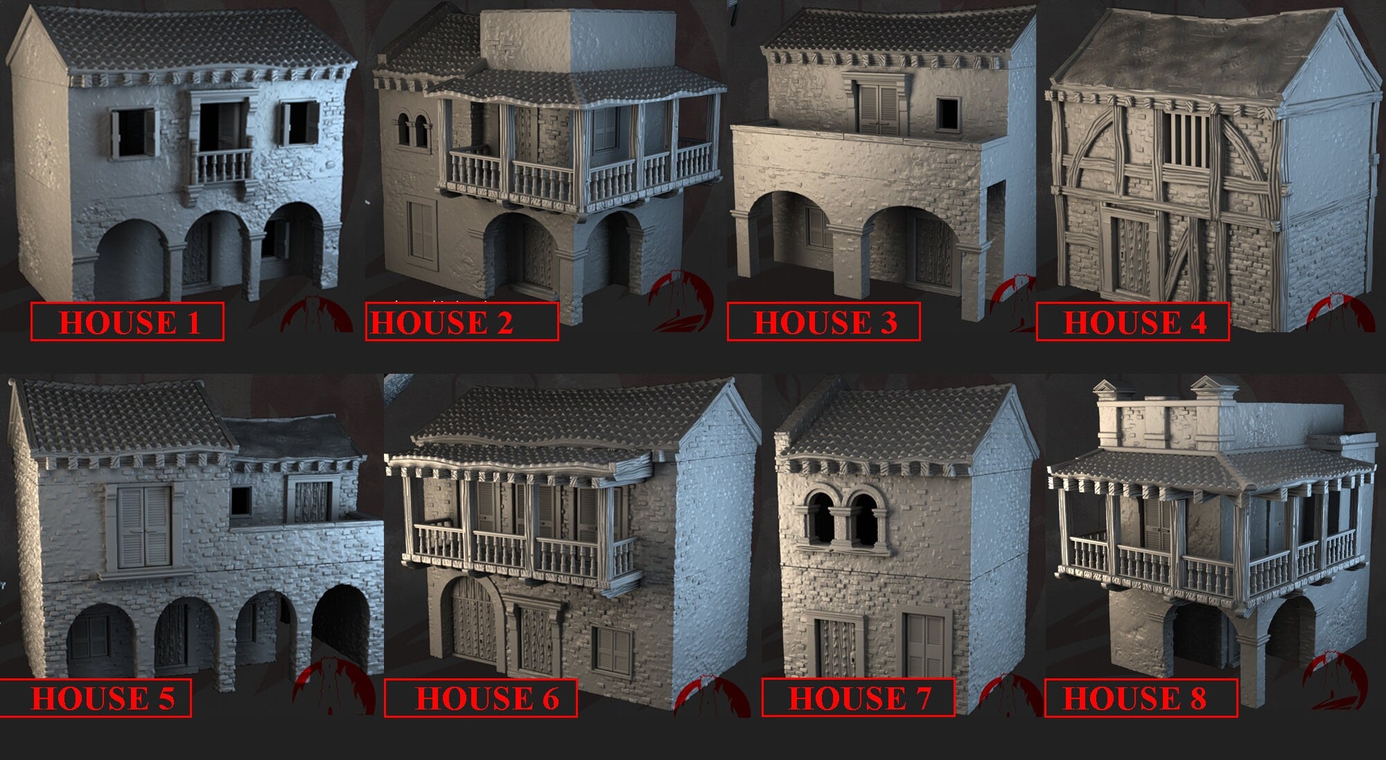 Spanish Quarters Collection Tortuga Pirate Island City Building - Dark Realms Warhammer & Dungeons and Dragons RPG Terrain - Perfect for Tabletop Gaming, Miniature Battles, and Fantasy World Building