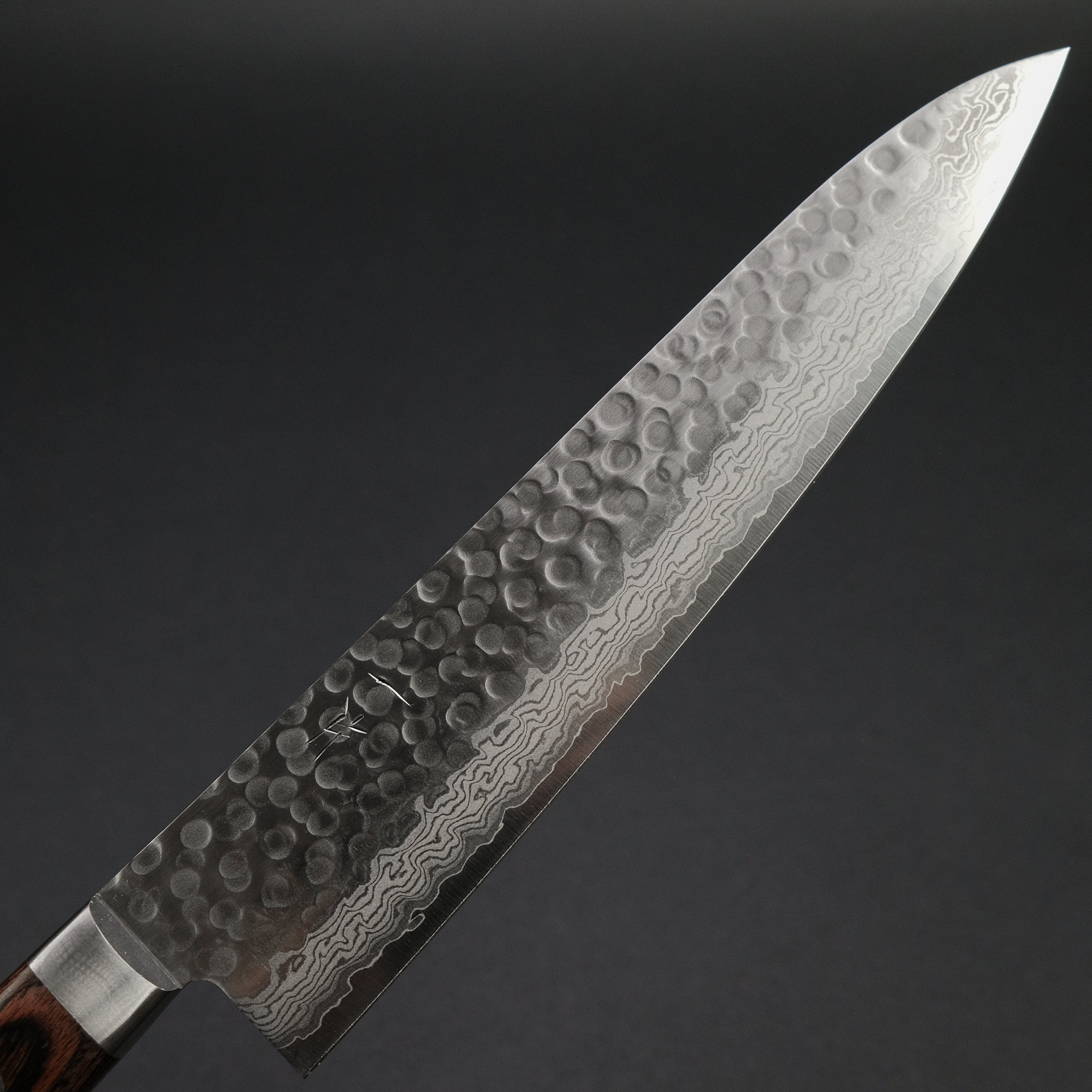 Hitohira HG Tsuchime Damascus Gyuto 240mm Japanese Chef Knife with Imitation Mahogany Handle - Perfect for Professional Chefs & Home Cooking Enthusiasts