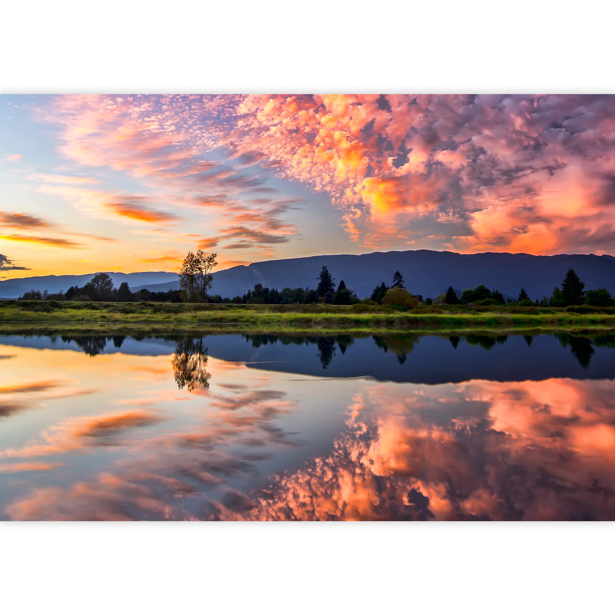 IDEA4WALL Norway Nature Landscape Wall Mural - 66x96 Inch Removable Peel & Stick Wallpaper for Bedroom Decor | Beautiful Scenic Wall Stickers for Living Room, Nursery & Office