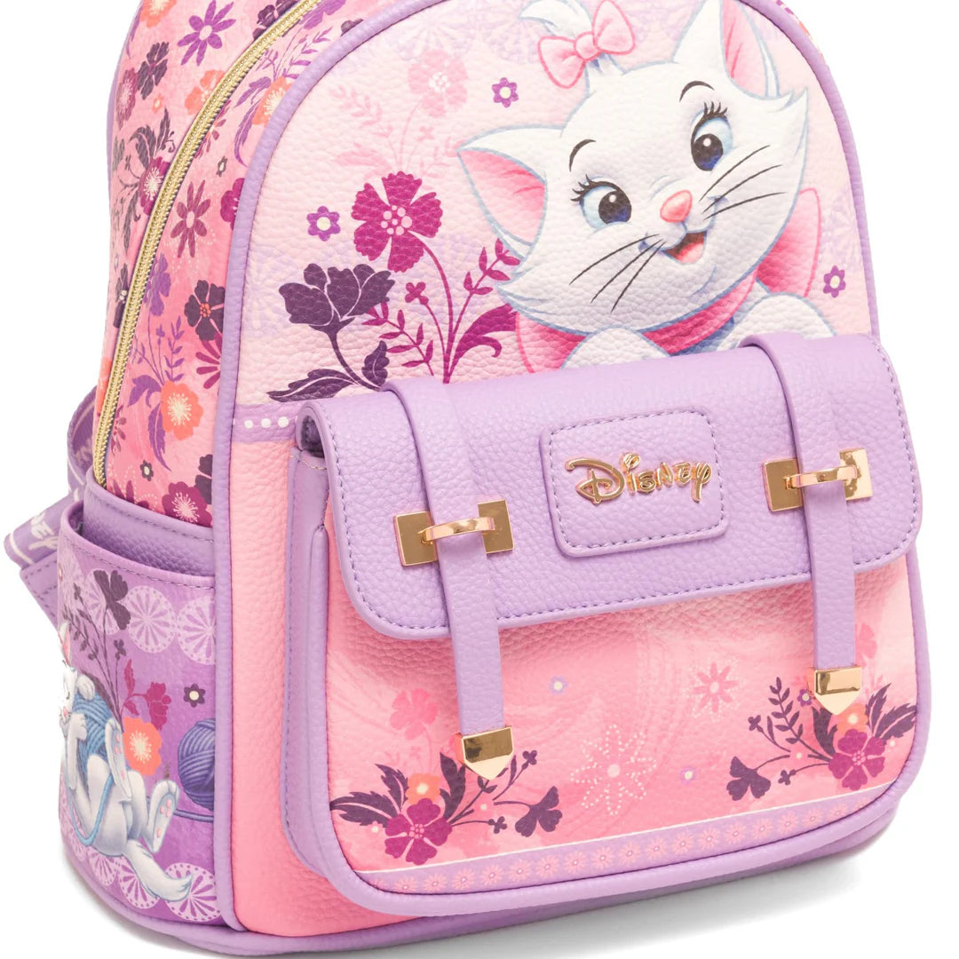 Disney Aristocats Marie Floral Vegan Leather Handbag - Stylish Crossbody Purse for Women, Perfect for Parties, Travel & Everyday Use
