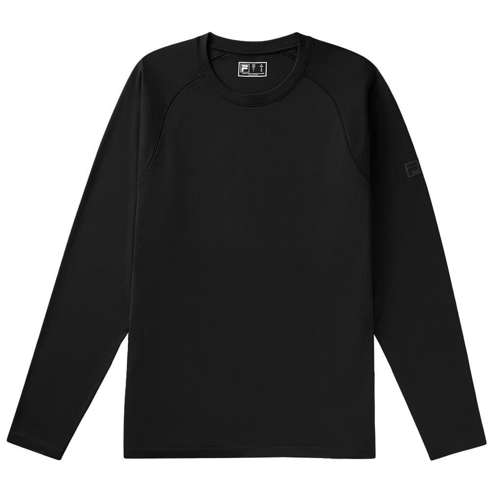 Fila Men's Casa Lucky Ace Seamless Long Sleeve Top - Black | Comfortable Athletic Shirt for Workout & Casual Wear
