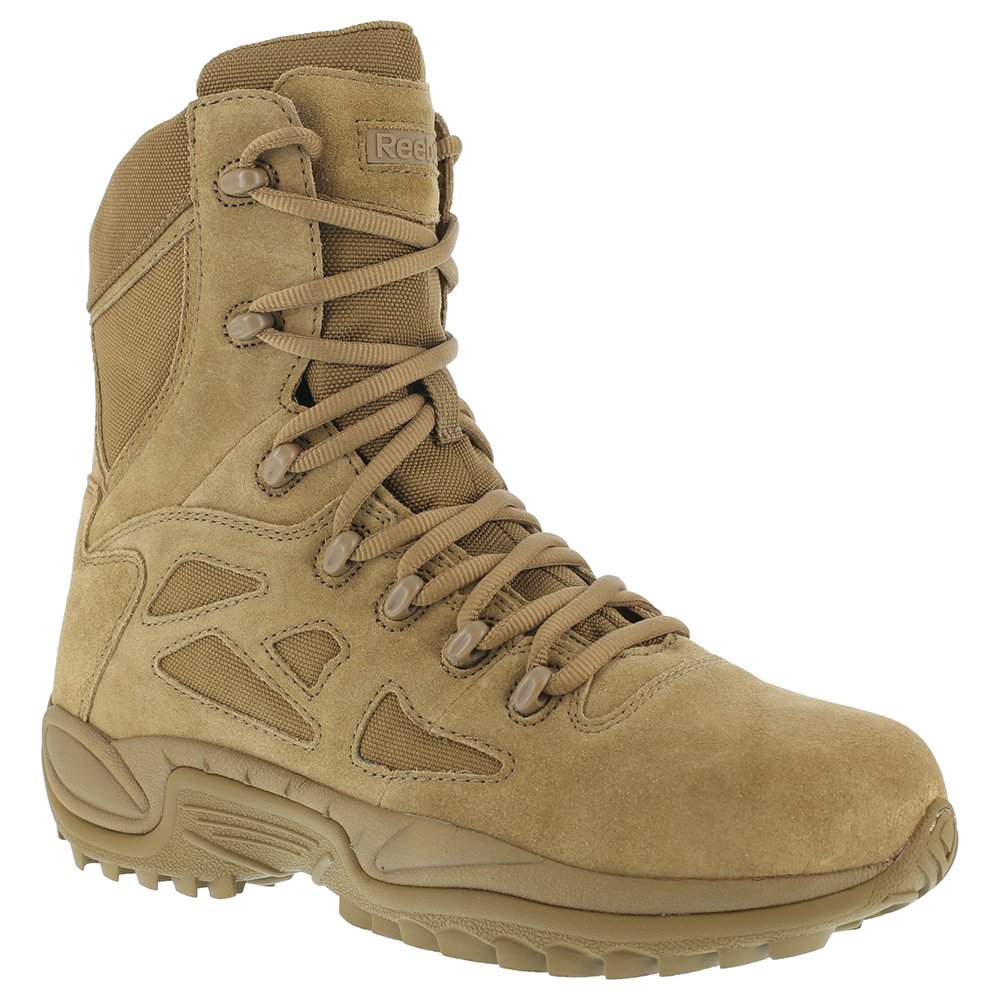 Reebok Women's Rapid Response 8 Inch Electrical Hazard Safety Work Shoes - Brown | Slip Resistant & Comfortable for Electricians, Construction Workers & Industrial Jobs