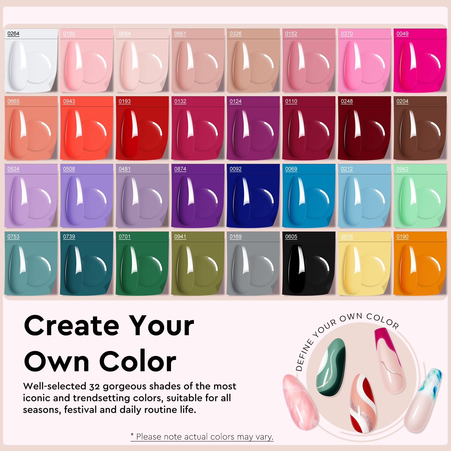 **MEFA 54-Piece Gel Nail Polish Kit with UV Light – 32 Colors Classic & Soak-Off Gel Polish Set, Base & Matte/Glossy Top Coat – DIY Nail Art Manicure Tools for Easter, Parties & Gifts**