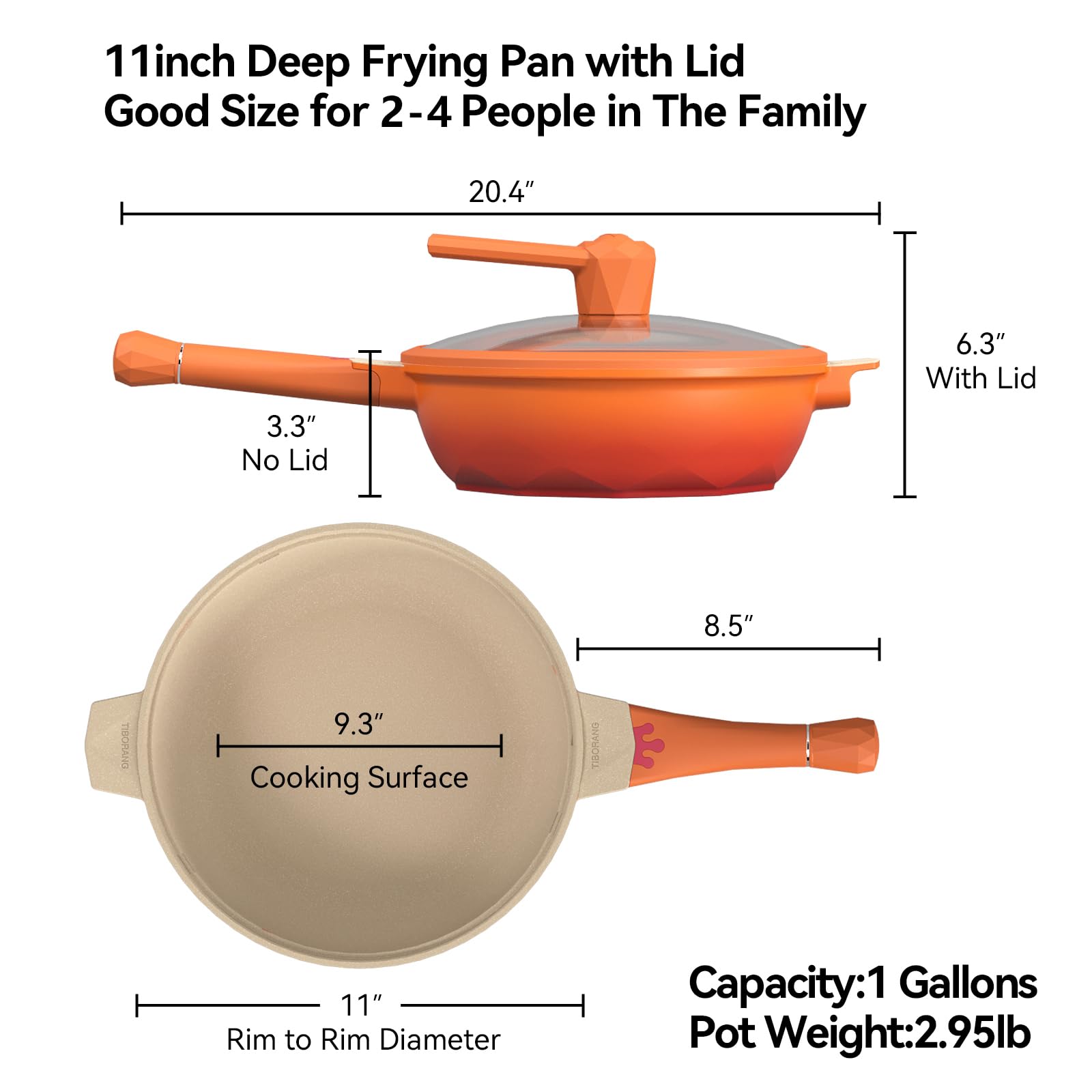 TIBORANG 8-in-1 Nonstick Frying Pan Set - 11