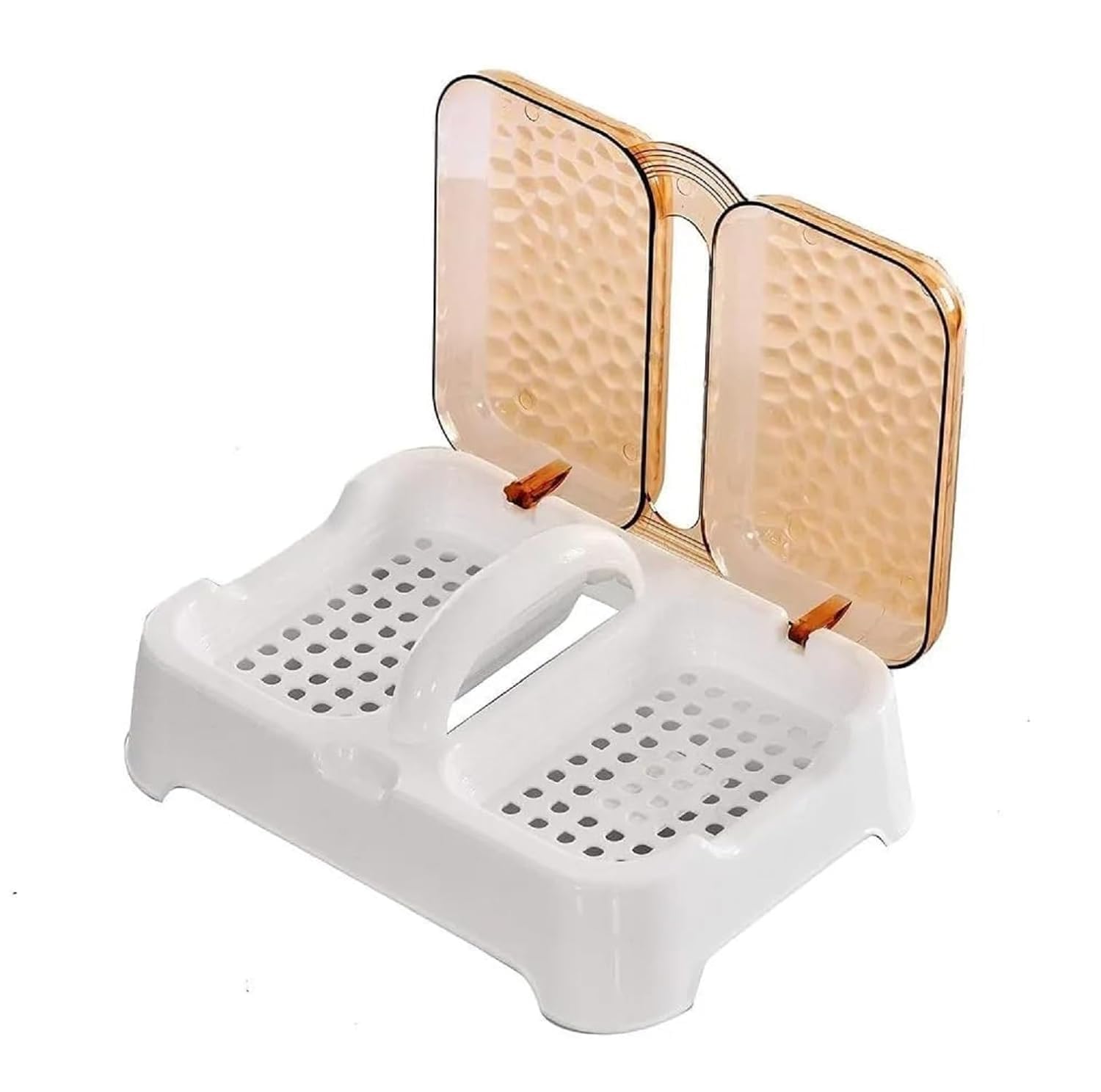 PUTHAK 2 in 1 Clear Plastic Soap Case with Lid - Portable Travel Soap Holder for Shower, Bathroom, Camping & Outdoor Use - Leakproof Soap Container Box (Random Color) Pack of 1