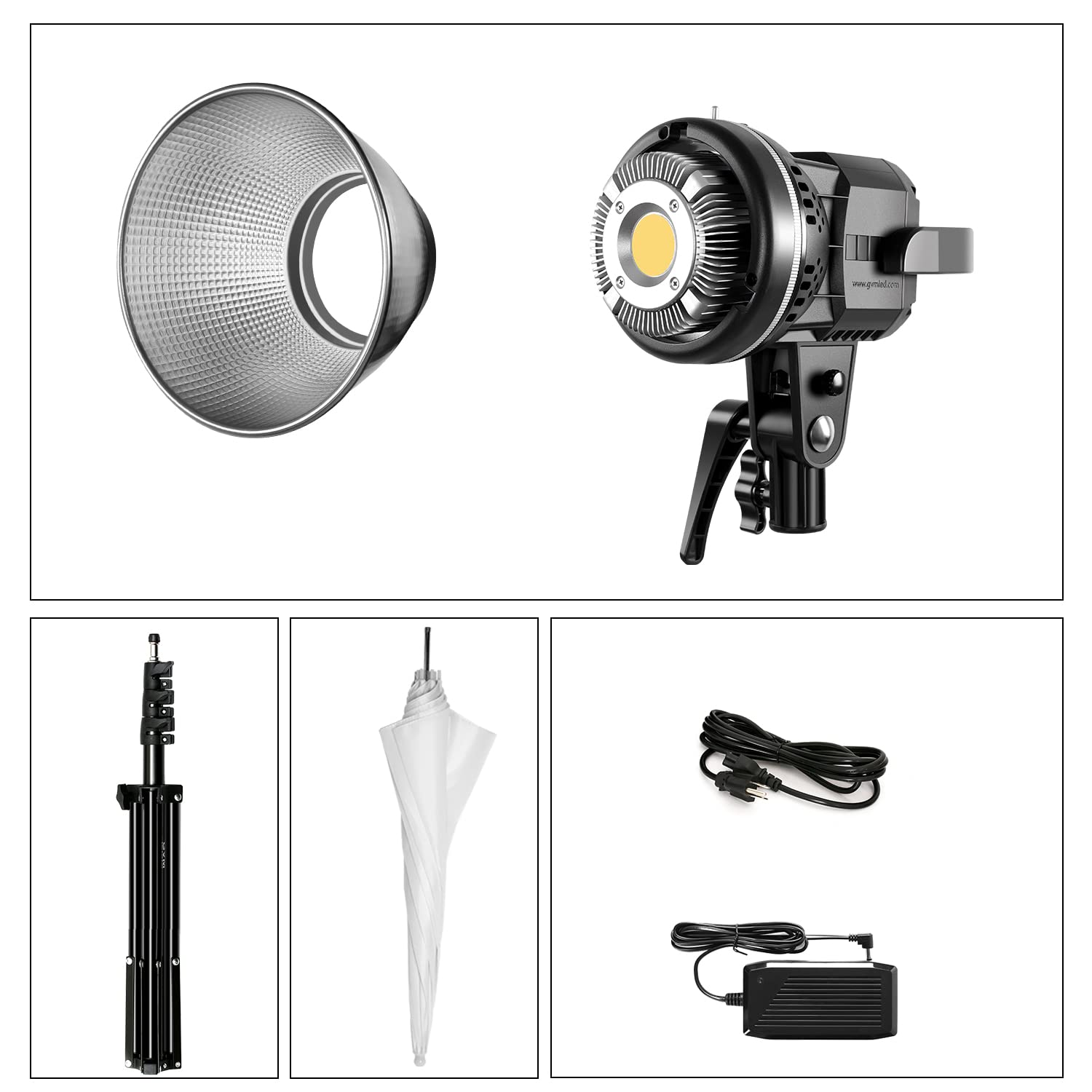 GVM 80W LED Video Light Kit with Tripod Stand & Soft Umbrella - 5600K Daylight, CRI97+ High Color Accuracy - Continuous Lighting for YouTube, Photography, Wedding, Live Streaming, Studio & Outdoor Shooting (P80S-2)