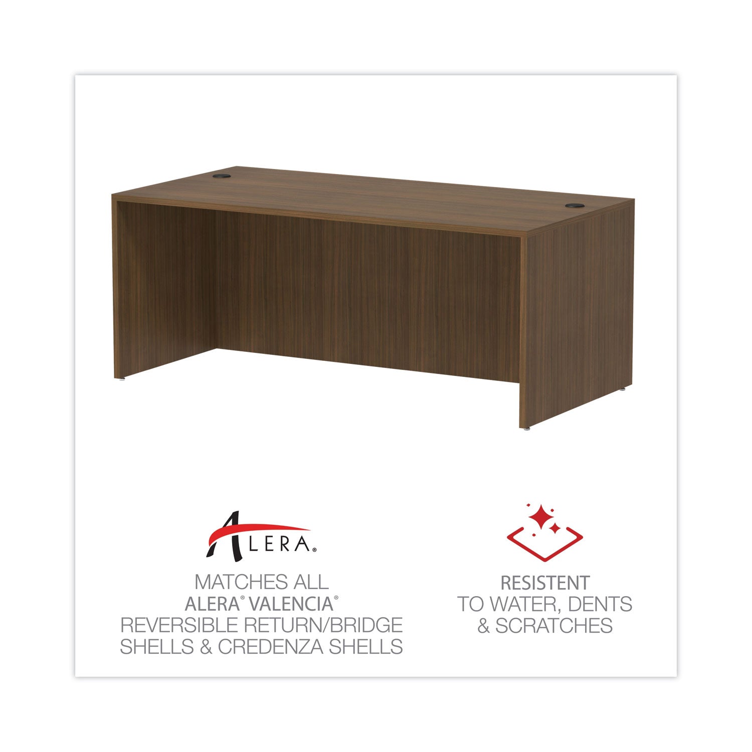 Alera Valencia Series Straight Front Office Desk Shell - 71