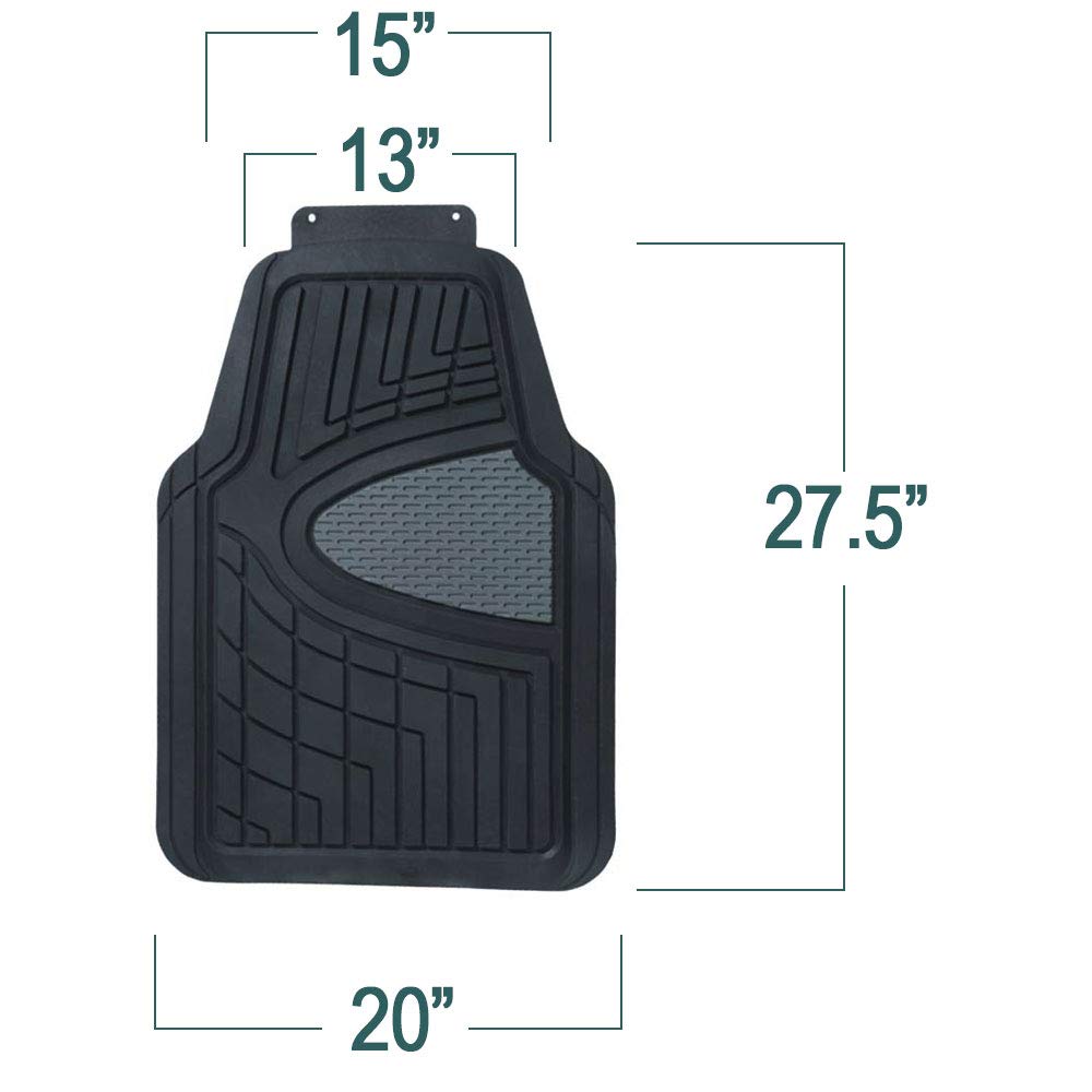 Premium FH GROUP Car Seat Covers with Tall Channel Rubber Trimmable Floor Mats & Snake Pattern Silicone Steering Wheel Cover - Universal Fit for Trucks, SUVs, Vans (Beige/Black) F11311 - Perfect for Off-Roading, Daily Commutes, and Family Road Trips