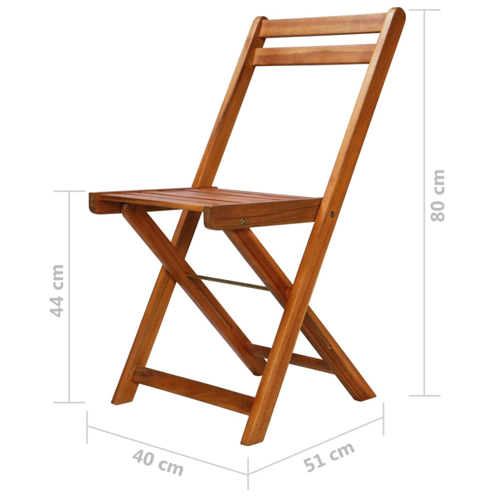 Tidyard 2-Piece Acacia Wood Folding Dining Chairs - Patio, Garden, Poolside & Indoor Outdoor Furniture - 15.7 x 20 x 31.5 Inches (WxDxH) - Perfect for Backyard BBQs, Beach Houses & Small Space Living