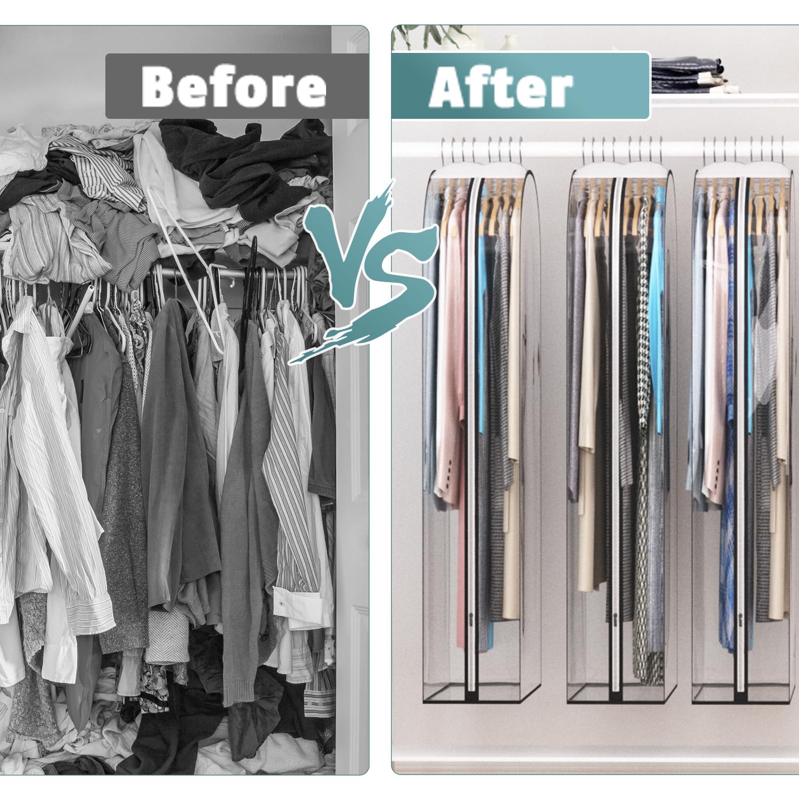 Clear Garment Bags for Hanging Clothes - 10