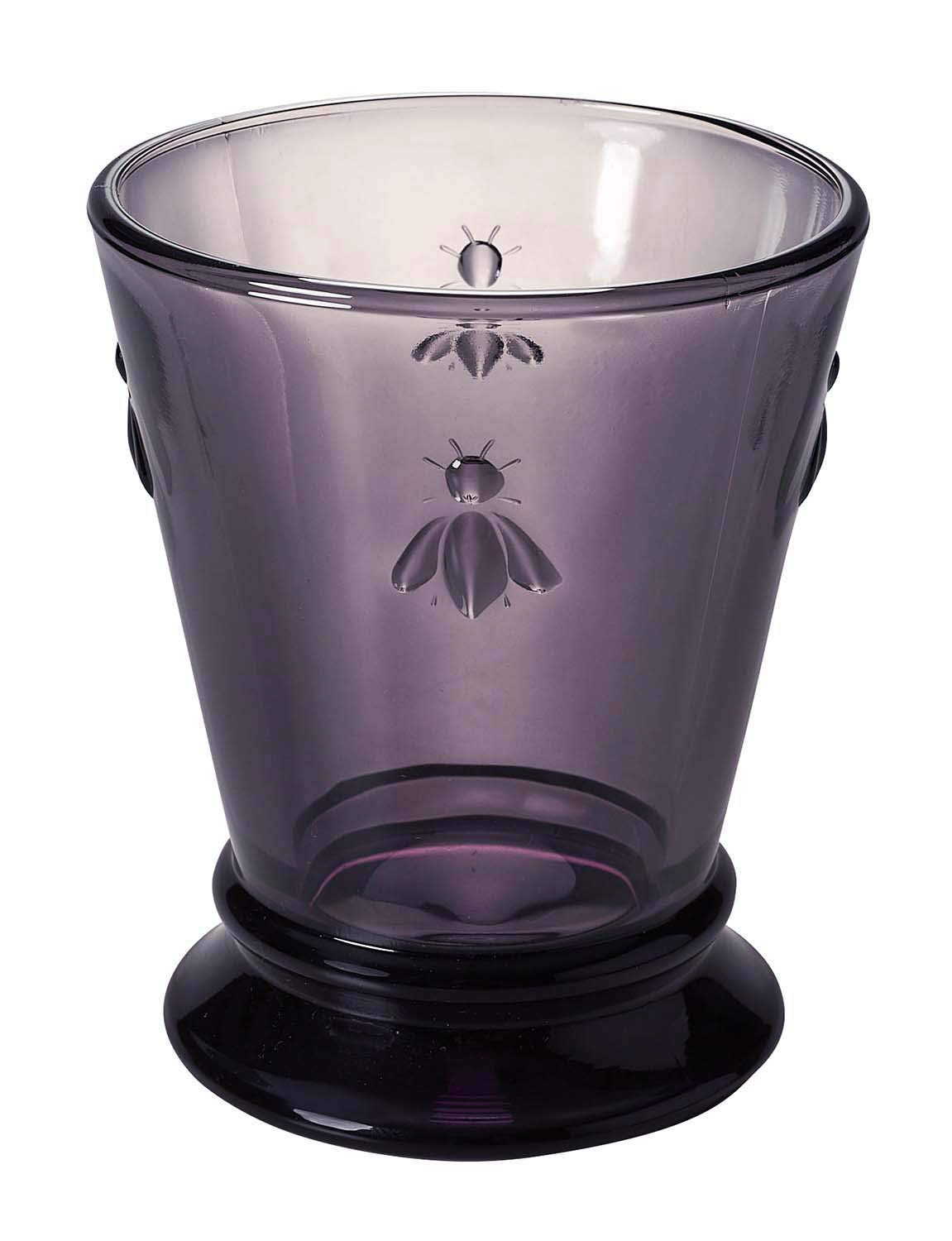 La Rochere Bee Set of 6 Glass Tumblers - Elegant Purple Eggplant Design - Perfect for Iced Tea, Cocktails & Home Decor