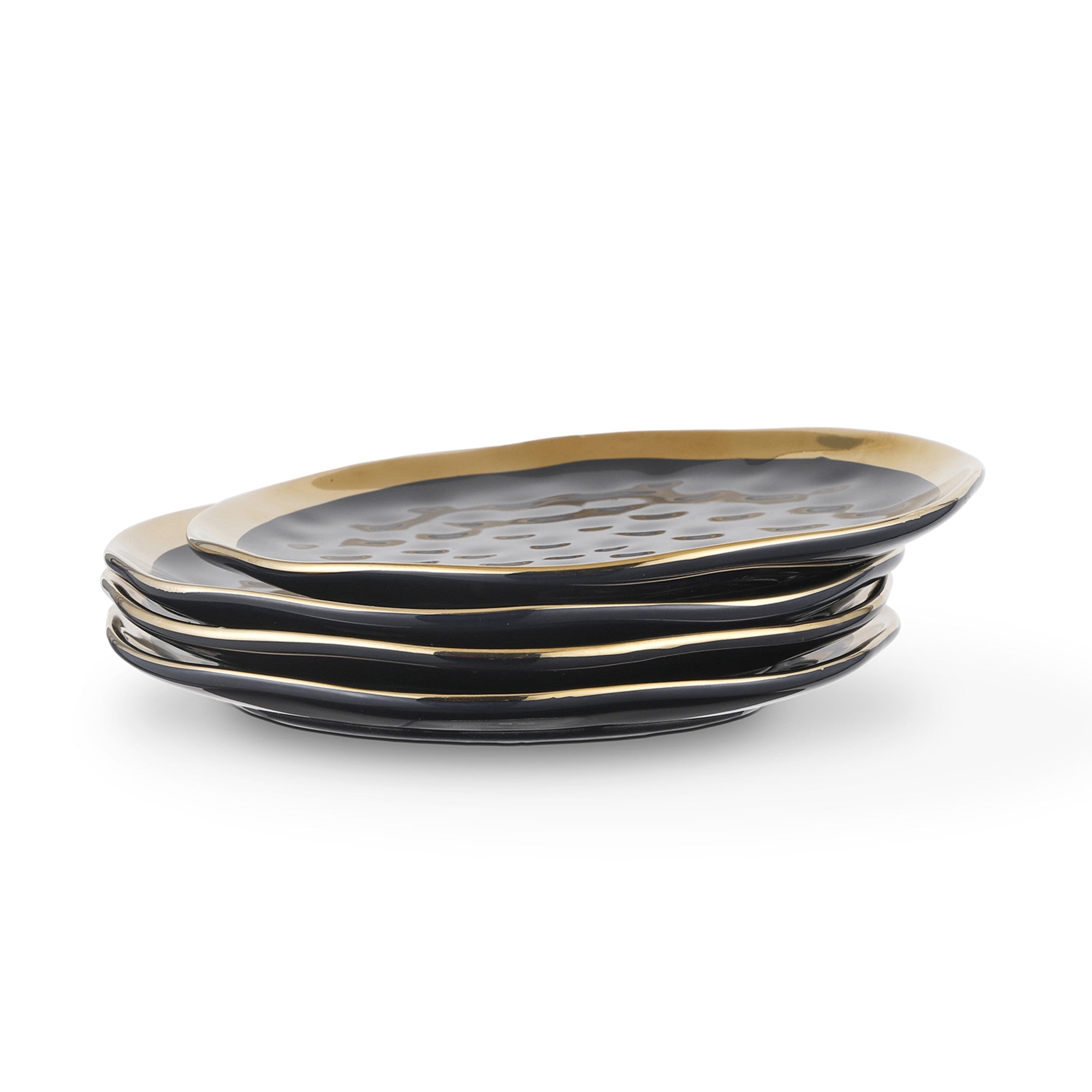 Florian Porcelain Salad Plate - Elegant Black Dinnerware for Fine Dining, Parties & Home Decor | Durable & Stylish Ceramic Dish for Salads, Appetizers & Desserts