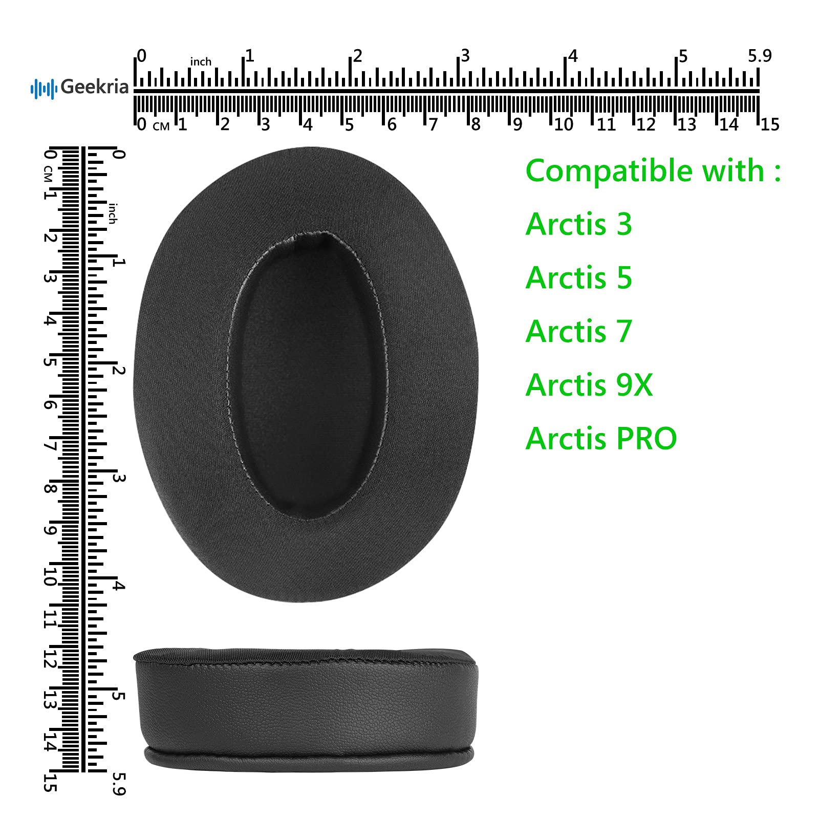 Geekria Cooling Gel Memory Foam Ear Pads for SteelSeries Arctis Headphones - Extra Thick Replacement Cushions for Arctis Prime/Pro/9X/7/5/3 - Comfortable Gaming Headset Earpads (Black) - Perfect for Long Gaming Sessions & Noise Isolation