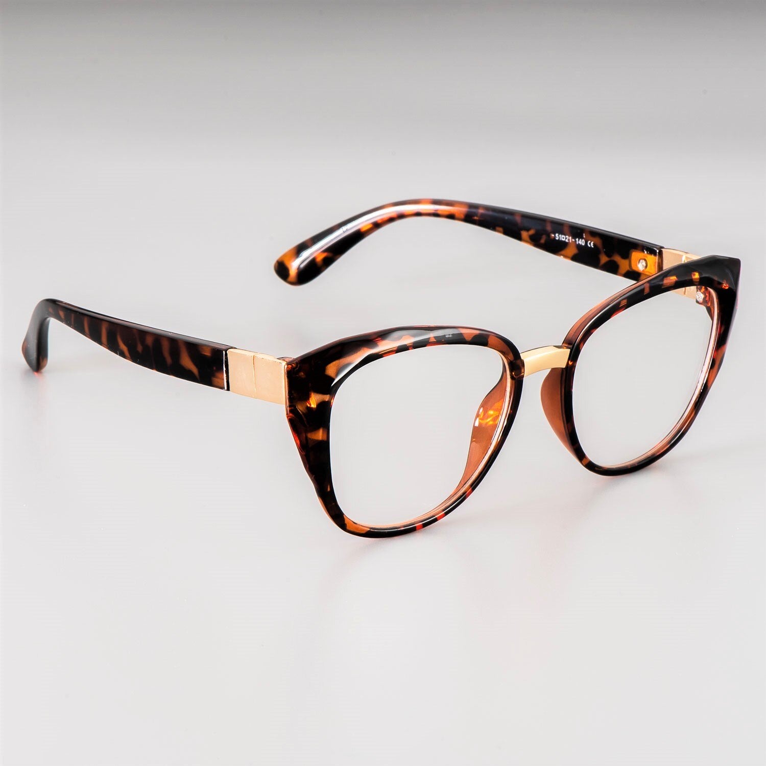 CCspace Unisex Full Rim Round Cat Eye Titanium Frame Eyeglasses - Lightweight & Durable TR90 Material (Model 48092) - Perfect for Work, Reading & Fashion Accessories