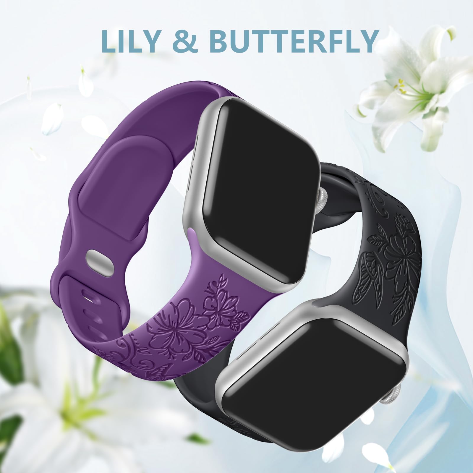 Maledan Stylish Women's Bracelet Compatible with Apple Watch Series 10/9/8/7/6/5/4/3/SE - Soft Silicone Replacement Sport Band for iWatch 38mm/40mm/41mm/42mm/44mm/45mm/46mm - Perfect for Workouts, Running & Everyday Fashion Accessory