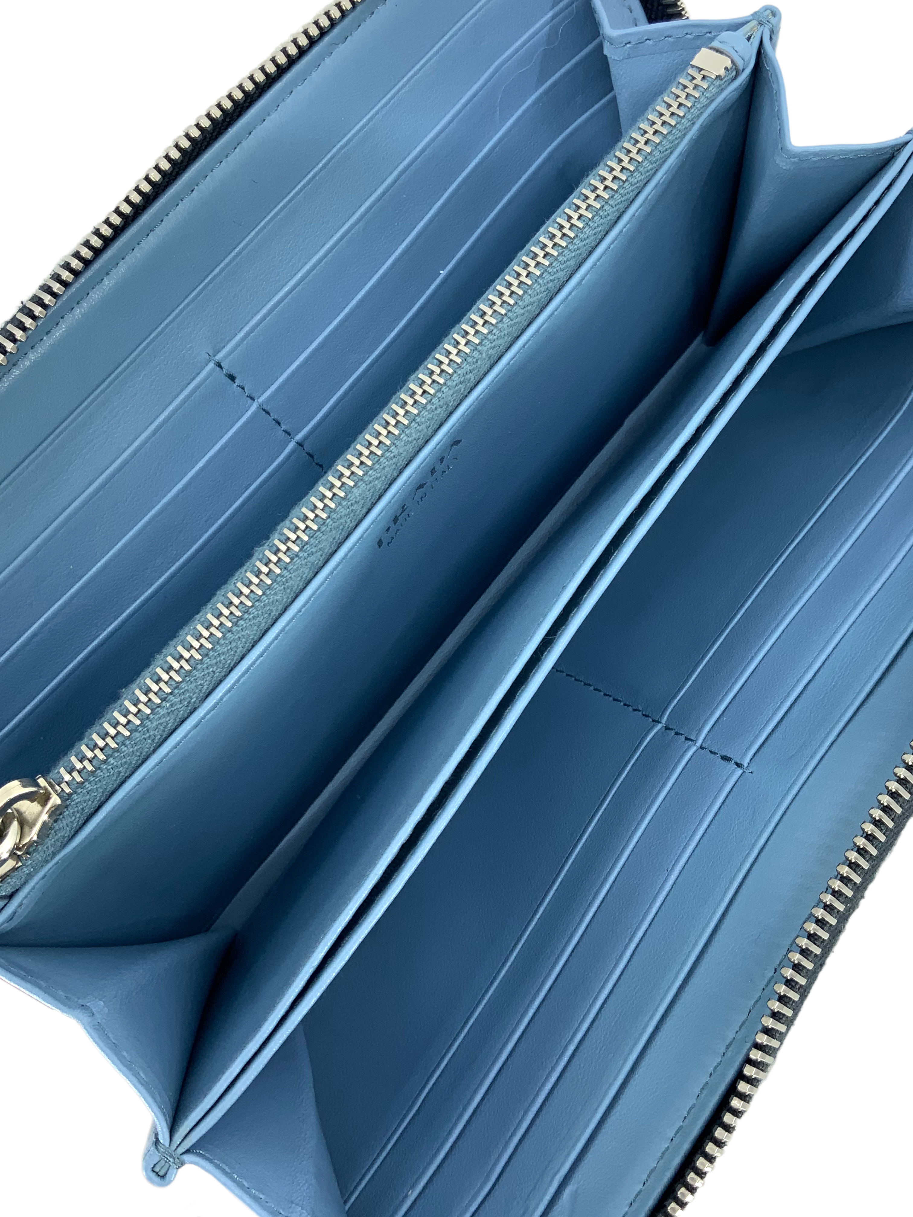 Prada Saffiano Leather Large Zip Wallet for Women | Luxury Designer Bifold Wallet with Multiple Card Slots | Perfect for Everyday Use, Travel & Business