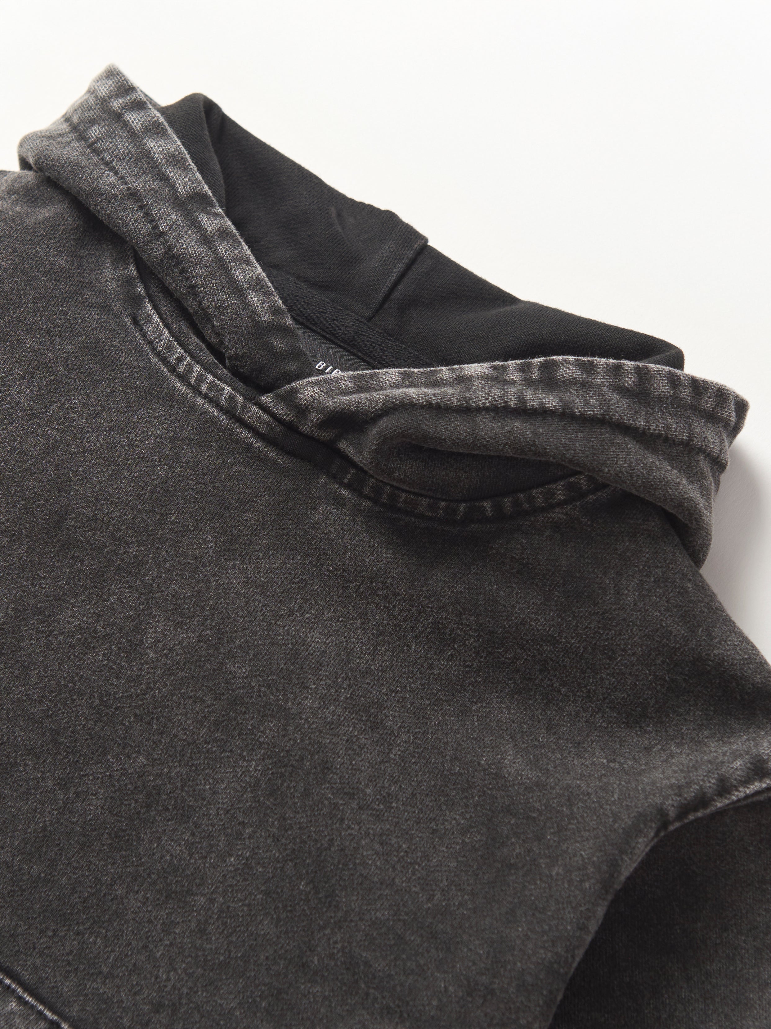 Imperfect Acid Wash Short Sleeve Hoodie for Men & Women | Distressed Black Pullover Sweatshirt | Casual Streetwear, Loungewear, and Outdoor Activities