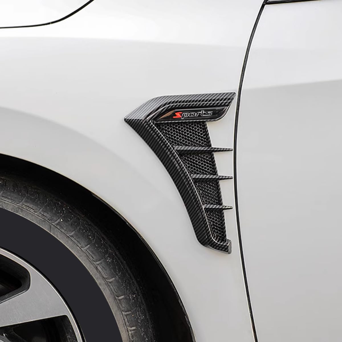 Carbon Fiber Style ABS Side Door Air Flow Fender Vent Outlet Cover Trim - Compatible with Nissan Rogue 2021-2023 (2PCS) | Durable Car Exterior Accessories for Enhanced Style & Aerodynamics
