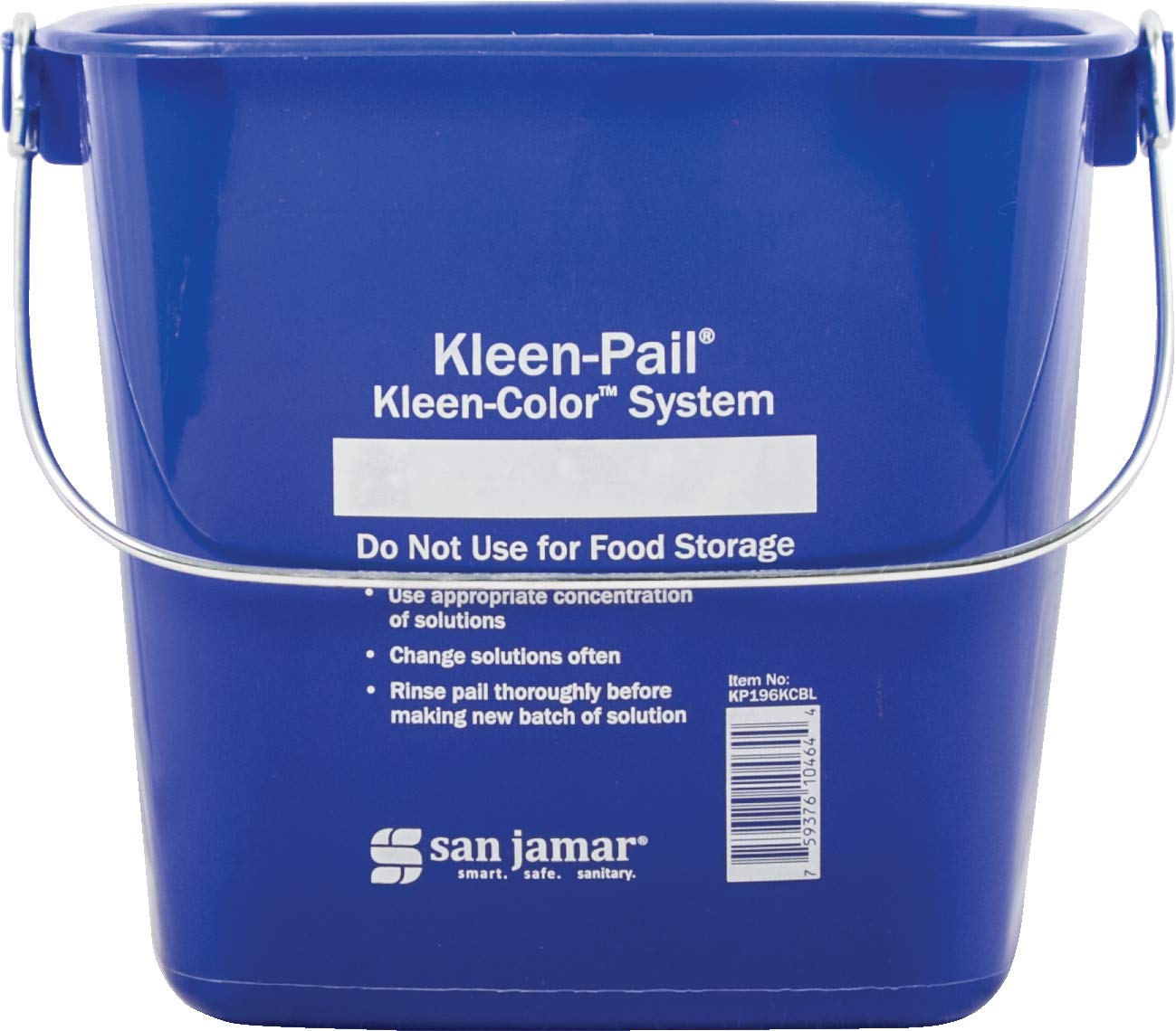 San Jamar Kleen-Pail® 6-Quart Blue Plastic Cleaning Bucket for Kitchen, Bathroom & Commercial Use - Durable Multipurpose Utility Pail with Handle