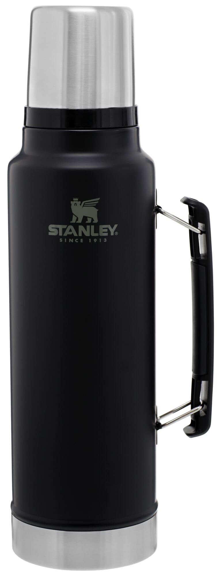 Stanley Classic Legendary Vacuum Insulated Bottle 1.5QT (48oz) Matte Black - Keeps Drinks Hot/Cold for Hours, Perfect for Camping, Hiking & Outdoor Adventures