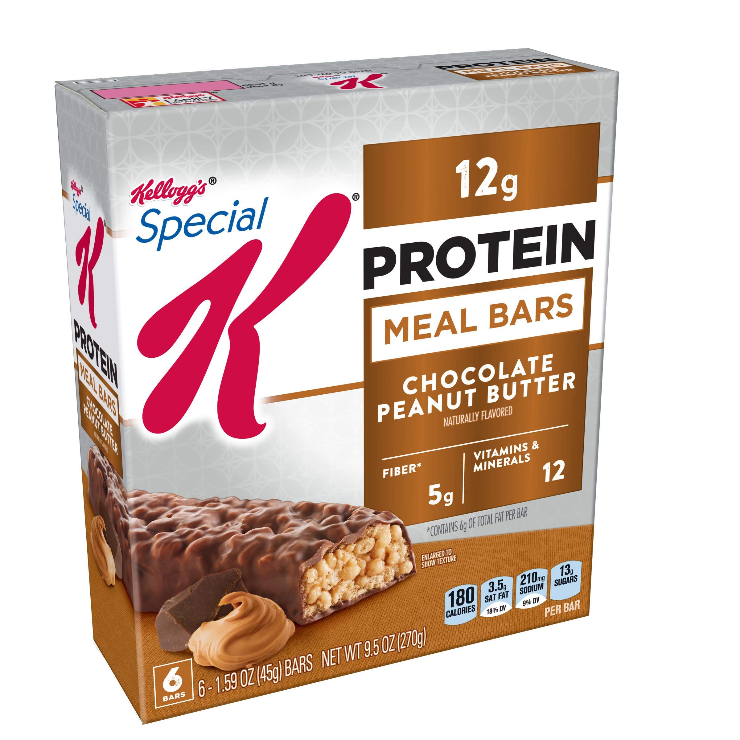 Special K Protein Meal Bars - Chocolate Peanut Butter Flavor, 9.5oz (6 Count) - High Protein Snack for Weight Loss, Energy Boost & On-the-Go Nutrition | Perfect for Breakfast, Gym, Hiking & Office Snacks
