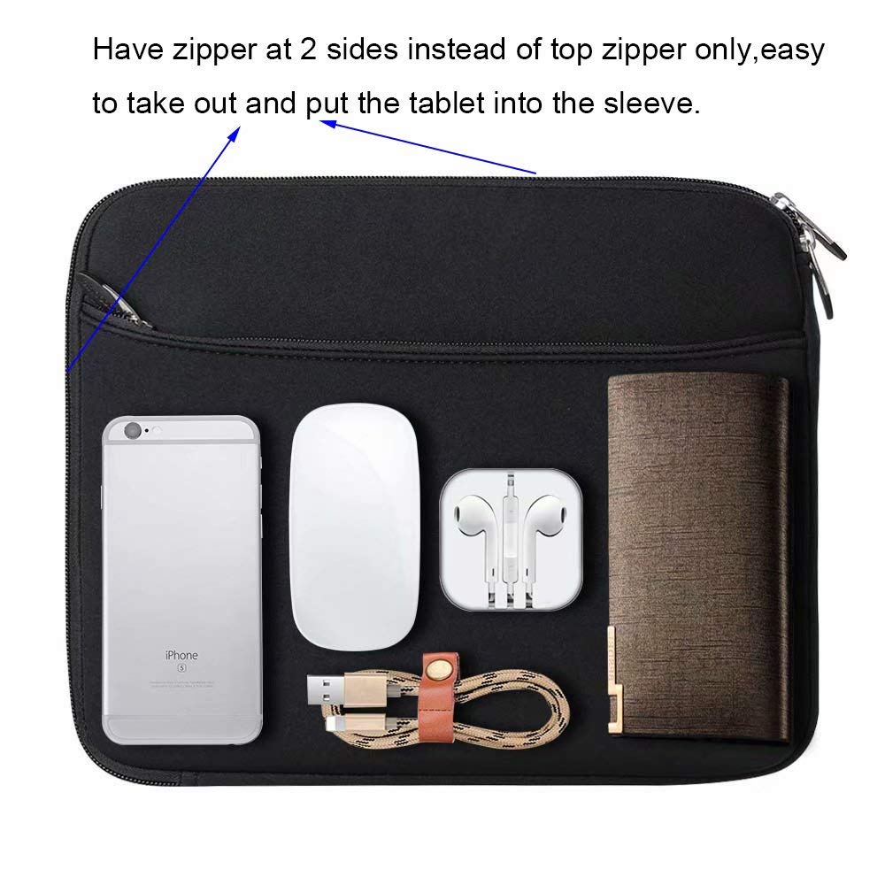 10-12.5 Inch Laptop Sleeve Bag for Dell, Lenovo, Microsoft, Samsung, Acer & Asus - Protective Neoprene Case for Work, School & Travel