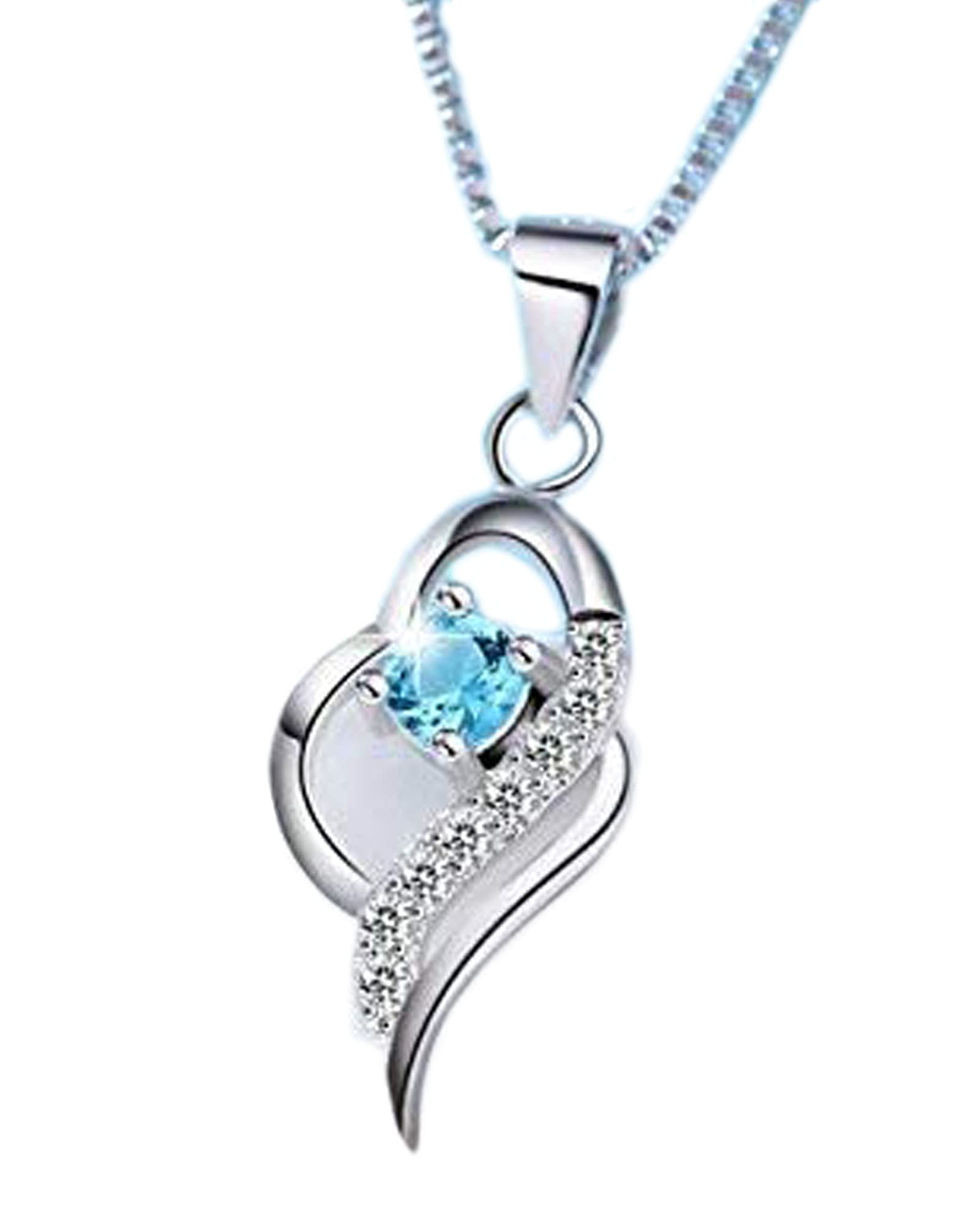 Elegant Sterling Silver Cubic Zirconia Pendant Necklace for Women - 18