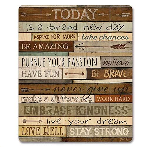 Vintage Wood Wall Art Inspirational Quotes Gaming Mouse Pad - Non-Slip Rubber Base for Computer & Laptop - Perfect for Office, Gaming & Home Workspace Decor