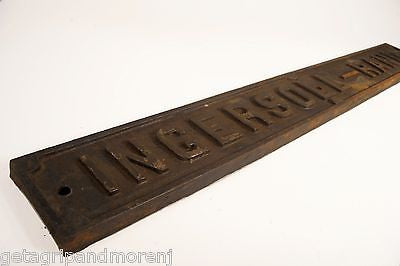 Vintage Ingersoll Rand Cast Iron Compressor Sign - 39 Inch Antique Metal Wall Decor for Garage, Workshop & Industrial Style Home Decor