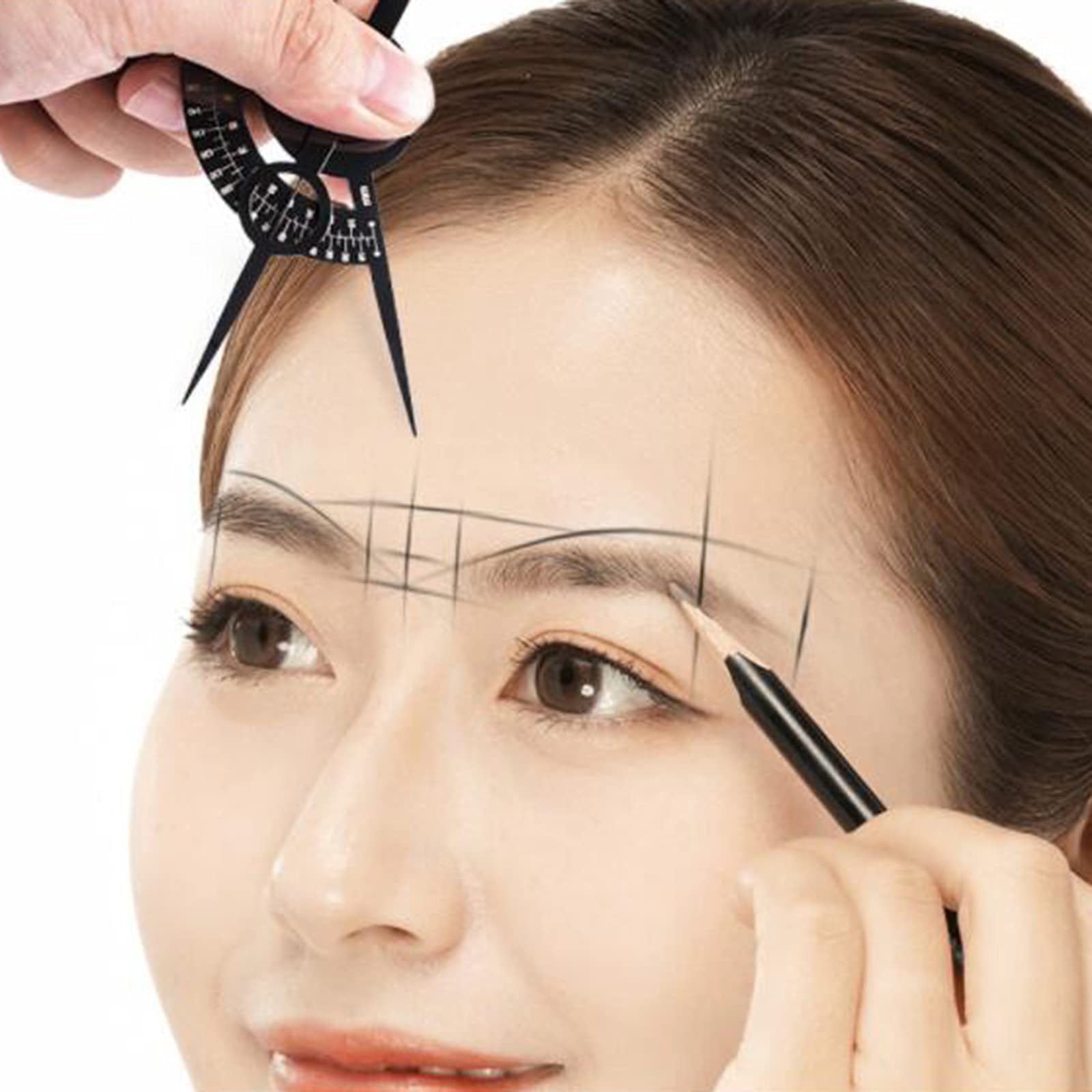 Professional Eyebrow Stencil Kit - Reusable & Removable Symmetrical Brow Shaper Tool for DIY Makeup - Gold | Perfect for Eyebrow Shaping, Microblading Practice & Beauty Salon Use