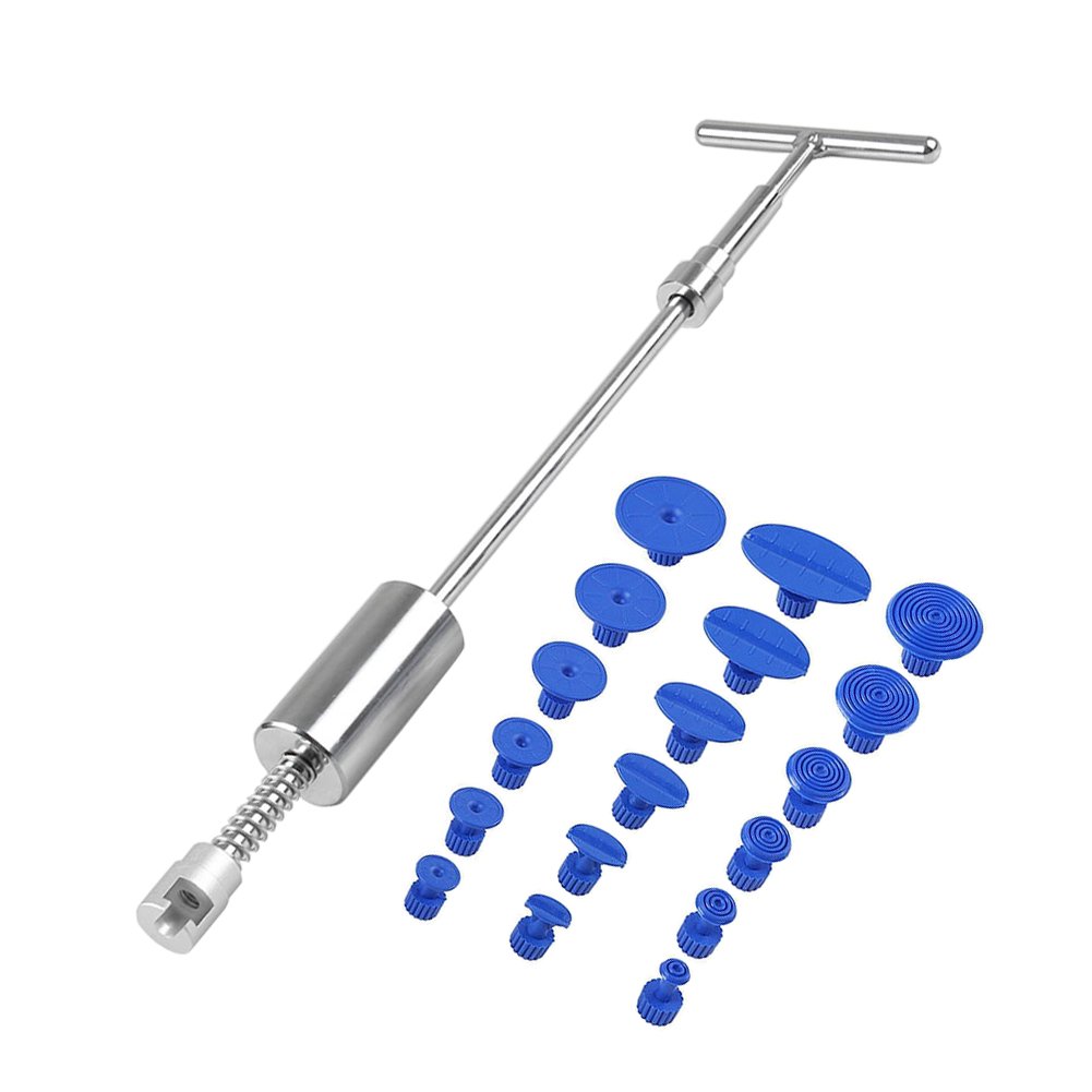 Qiilu 18-Piece Car Dent Repair Kit - T-Bar Slide Hammer Tool for Auto Body, SUV & Vehicle Hail Damage Removal | Professional Dent Puller for DIY Auto Repair at Home or Garage