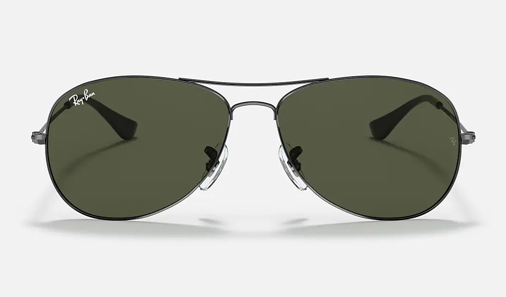 Ray Ban COCKPIT RB3362 004 56mm Gunmetal/Gray Green Polarized Sunglasses for Men - Classic Aviator Style for Driving, Travel & Outdoor Activities