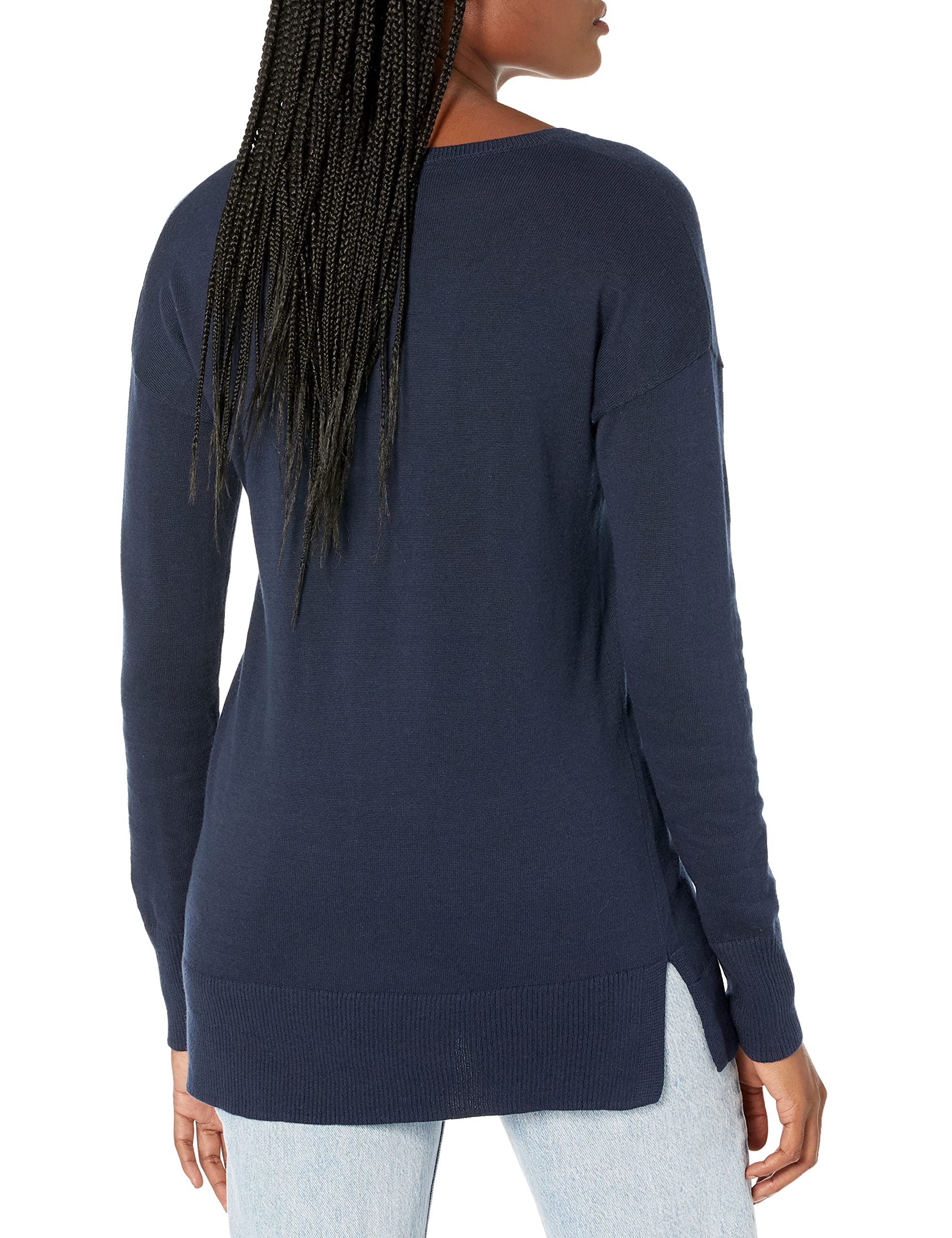 Amazon Essentials Women's Lightweight V-Neck Tunic Sweater - Soft Casual Pullover for Everyday Wear | Perfect for Work, Office, and Weekend Outfits
