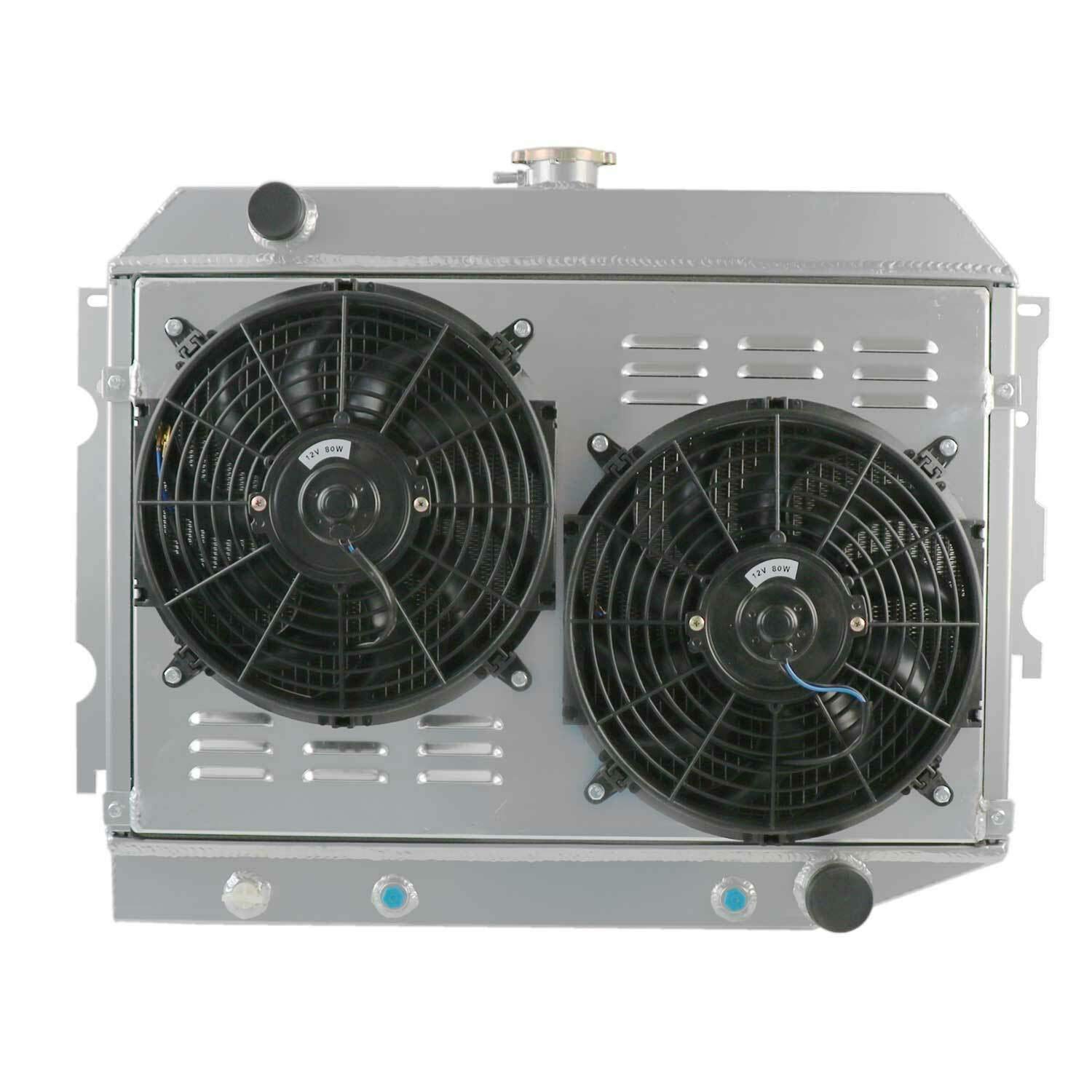AlloyWorks 3-Row Aluminum Radiator with Fan Shroud for 1968-1974 Dodge Challenger (Fits 1969, 1970, 1971 Models) - High-Performance Cooling Upgrade for Classic Muscle Car Restoration & Hot Rod Projects